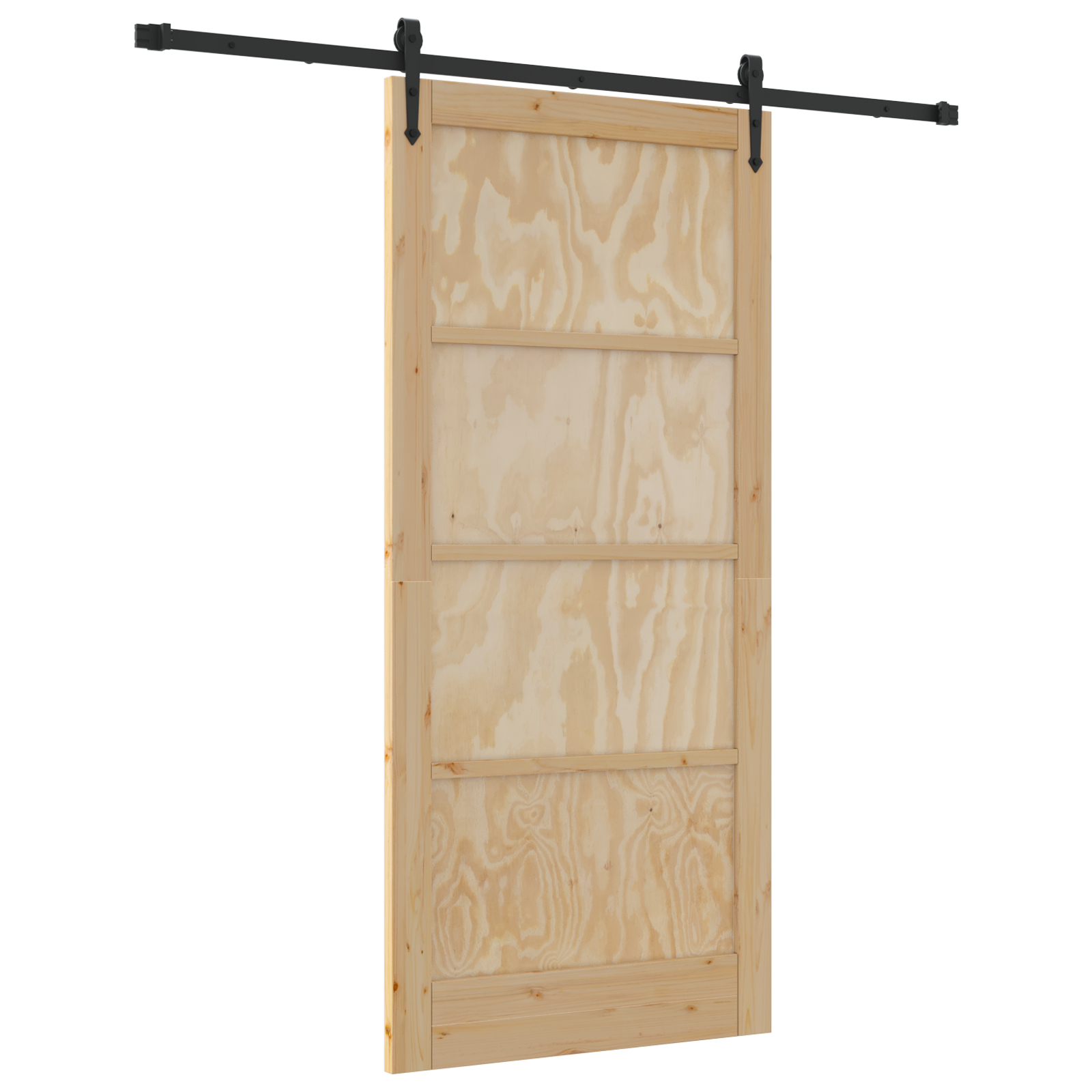 vidaXL Ușă glisantă Manual Natural și negru 93 x 202 cm vidaXL Ușă glisantă Manual Natural și negru 93 x 202 cm