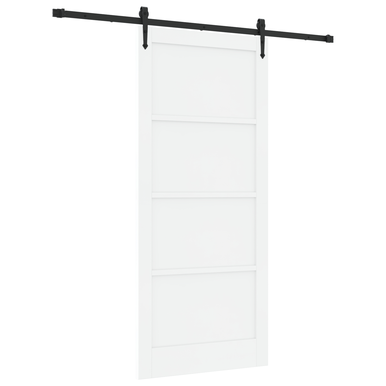 Ușa culisantă vidaXL cu set de accesorii alb 93x211 cm lemn masiv pin Ușa culisantă vidaXL cu set de accesorii alb 93x211 cm lemn masiv pin
