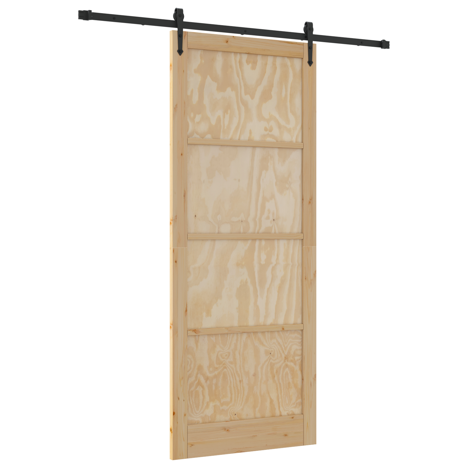 vidaXL Ușă glisantă Manual Natural și negru 93 x 232 cm vidaXL Ușă glisantă Manual Natural și negru 93 x 232 cm