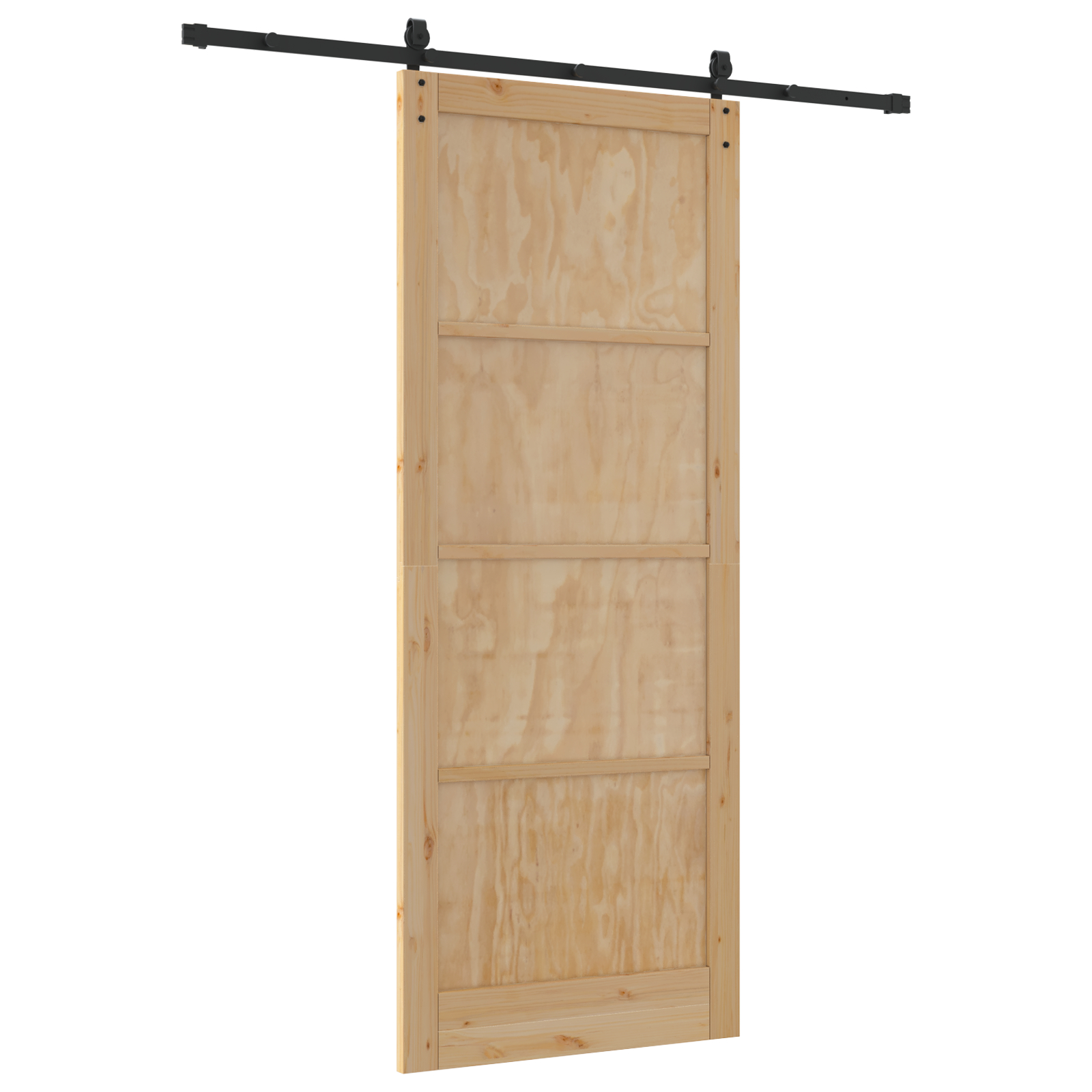 vidaXL Ușă glisantă Manual Natural și negru 93 x 232 cm vidaXL Ușă glisantă Manual Natural și negru 93 x 232 cm