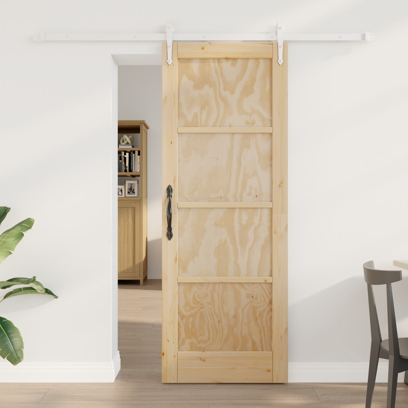 vidaXL Ușă glisantă Manual Natural și alb 73.5 x 198.5 cm