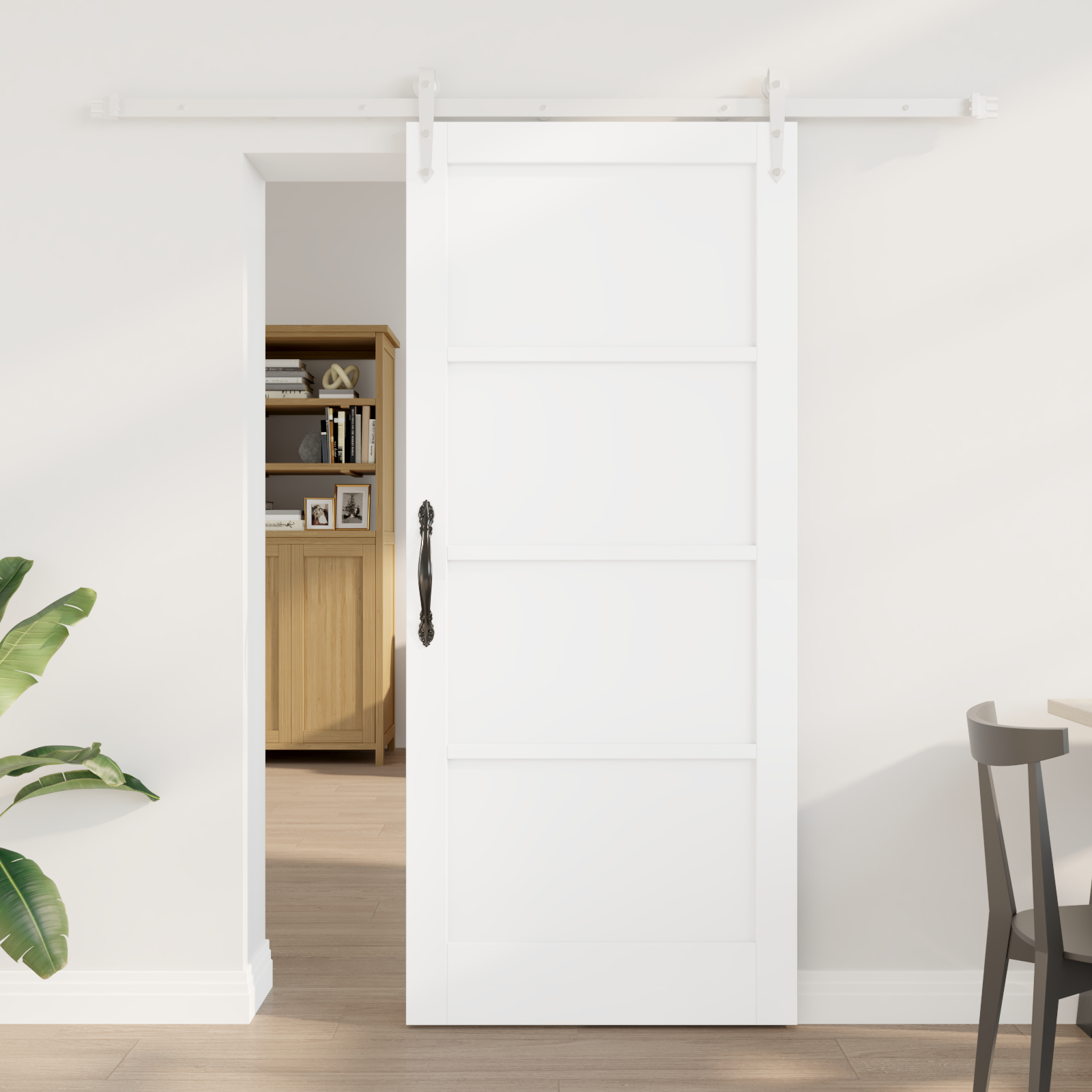 Ușă Culisantă vidaXL cu Set Hardware Alb 78x202 cm Lemn Masiv Pin Ușă Culisantă vidaXL cu Set Hardware Alb 78x202 cm Lemn Masiv Pin