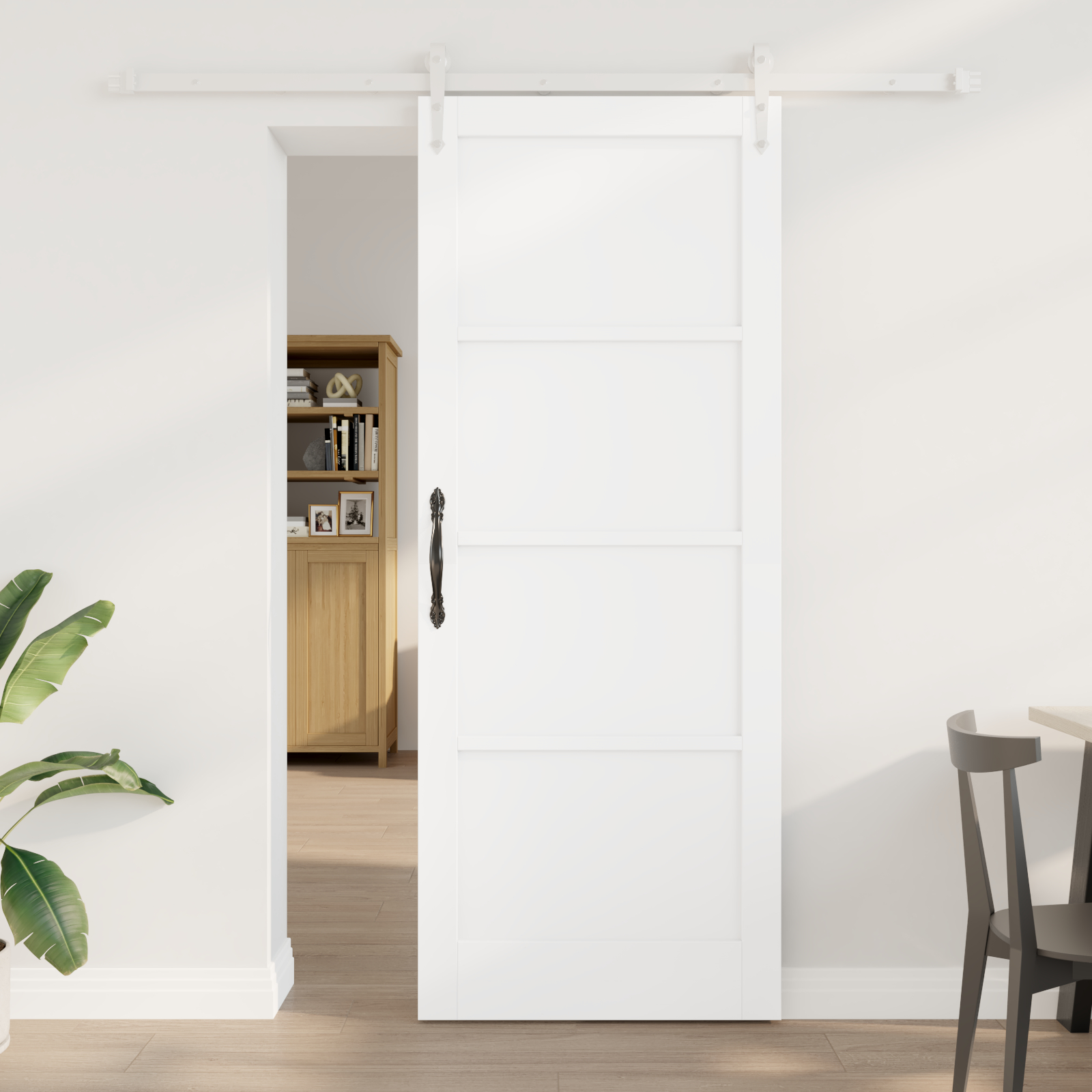 vidaXL Ușă glisantă Manual Alb 83 x 211 cm Lemn masiv de pin și oțel vidaXL Ușă glisantă Manual Alb 83 x 211 cm Lemn masiv de pin și oțel