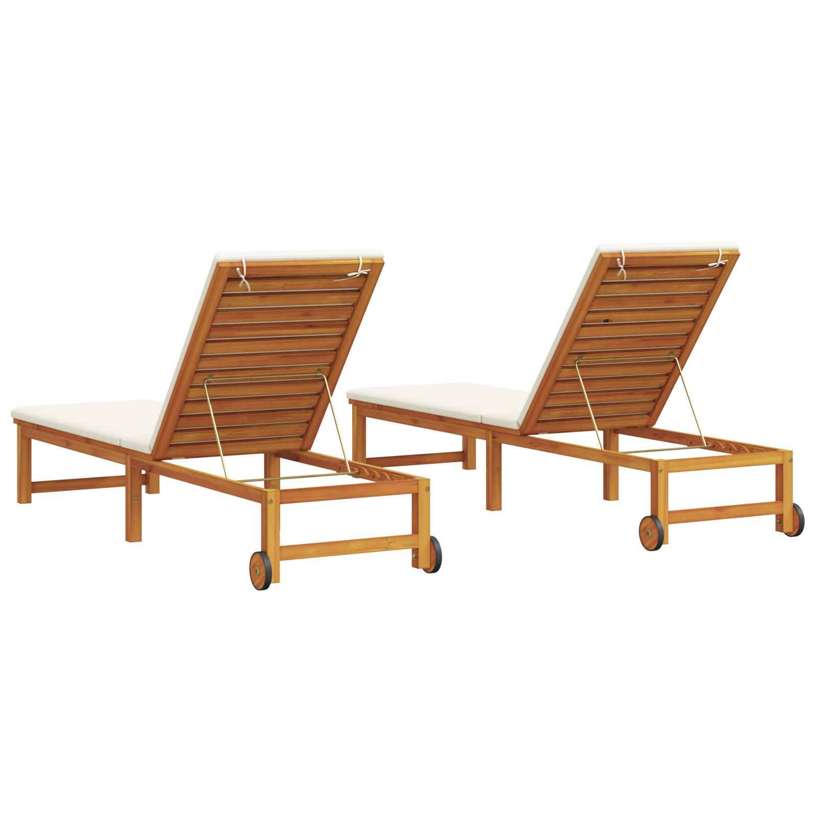vidaXL Set de lângă piscină 2 bucăți cu perne din lemn masiv de acacia