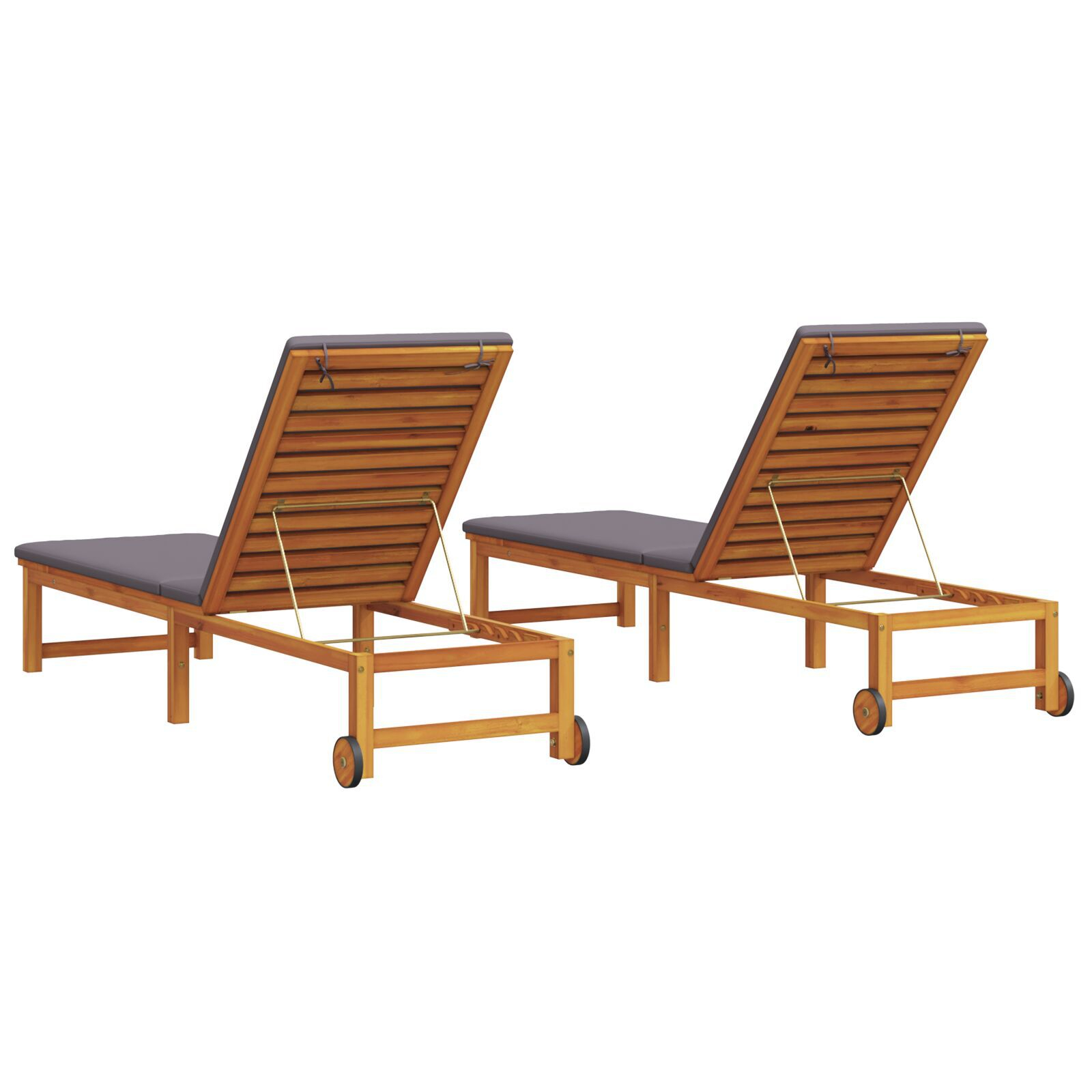 vidaXL Șezlong 2 pcs Maro 53 x 202 x 89cm Lemn masiv de acacia vidaXL Șezlong 2 pcs Maro 53 x 202 x 89cm Lemn masiv de acacia