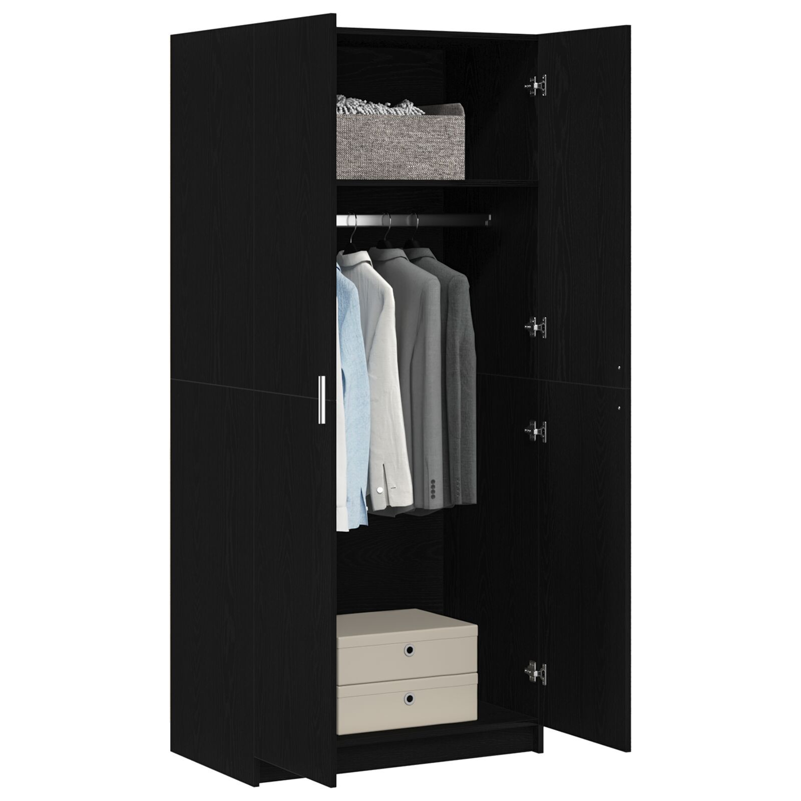 vidaXL Dulap Negre Stejar 80x51x180 cm Lemn prelucrat vidaXL Dulap Negre Stejar 80x51x180 cm Lemn prelucrat