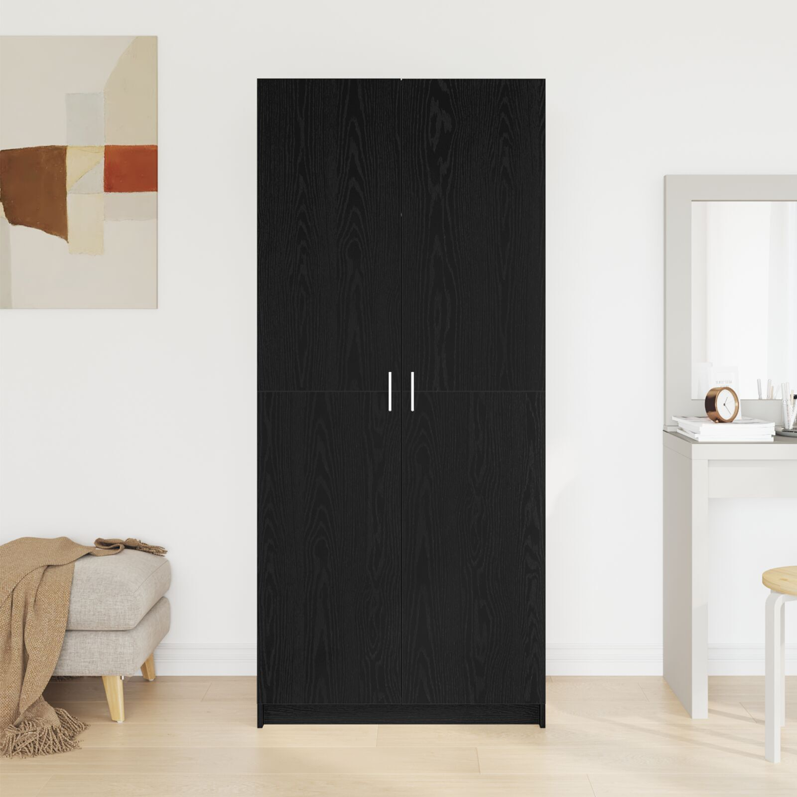 vidaXL Dulap Negre Stejar 80x51x180 cm Lemn prelucrat vidaXL Dulap Negre Stejar 80x51x180 cm Lemn prelucrat