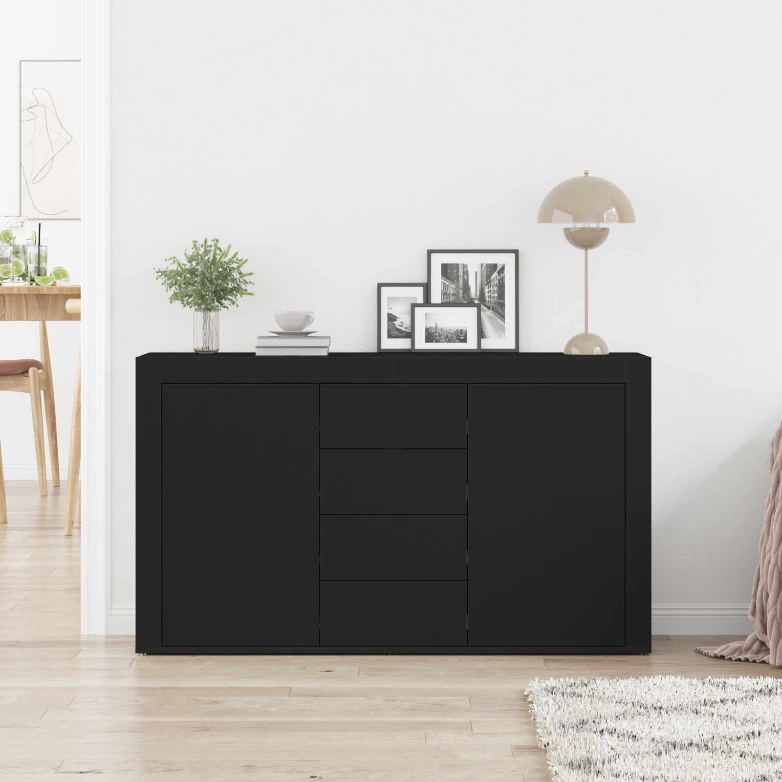 bufet vidaXL Negru Lemn prelucrat 120 x 36 x 69 cm Depozitare Bufet bufet vidaXL Negru Lemn prelucrat 120 x 36 x 69 cm Depozitare Bufet