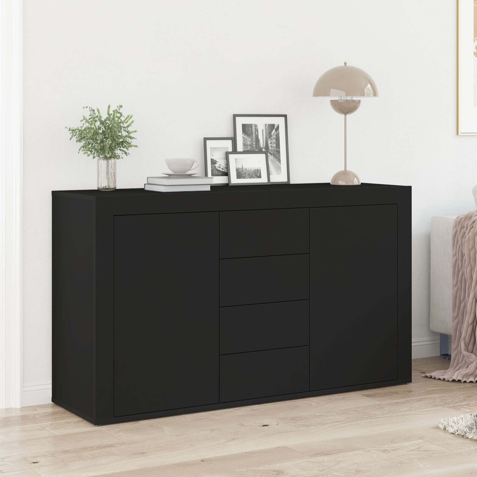bufet vidaXL Negru Lemn prelucrat 120 x 36 x 69 cm Depozitare Bufet bufet vidaXL Negru Lemn prelucrat 120 x 36 x 69 cm Depozitare Bufet