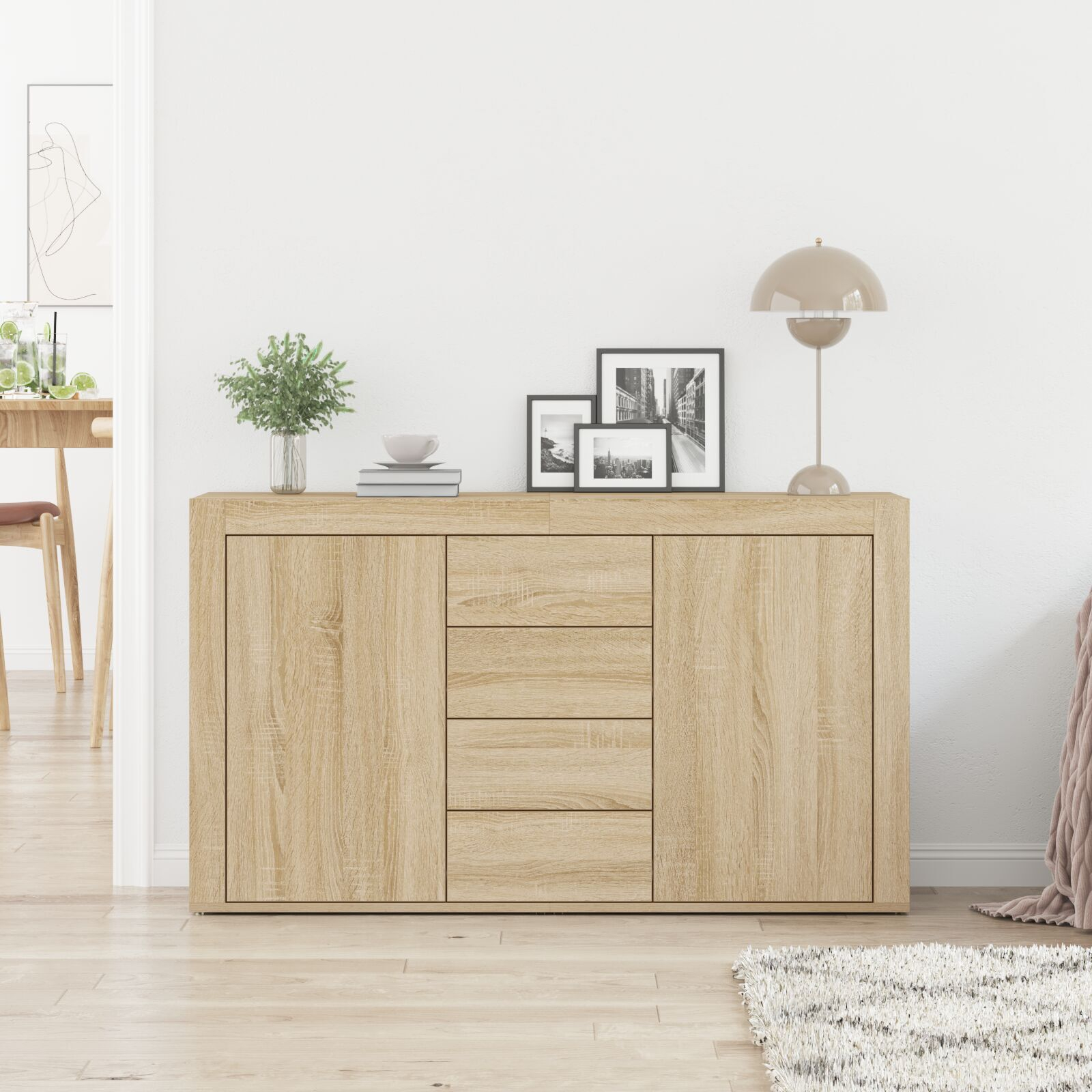 vidaXL Bufet Stejar Sonoma Lemn prelucrat 120 x 36 x 69 cm Depozitare vidaXL Bufet Stejar Sonoma Lemn prelucrat 120 x 36 x 69 cm Depozitare