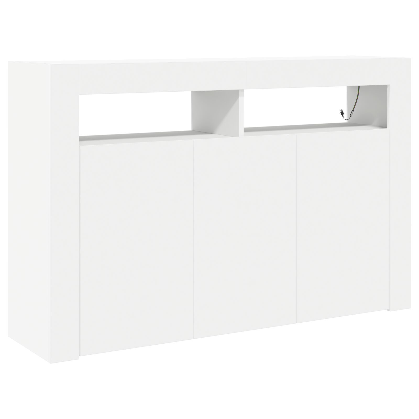 vidaXL Bufet Alb Alb Lemn Compus 116 x 30 x 75 cm Modern Bufet cu LED vidaXL Bufet Alb Alb Lemn Compus 116 x 30 x 75 cm Modern Bufet cu LED