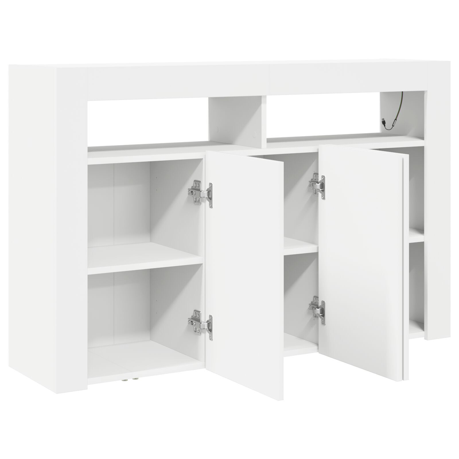 vidaXL Bufet Alb Alb Lemn Compus 116 x 30 x 75 cm Modern Bufet cu LED vidaXL Bufet Alb Alb Lemn Compus 116 x 30 x 75 cm Modern Bufet cu LED