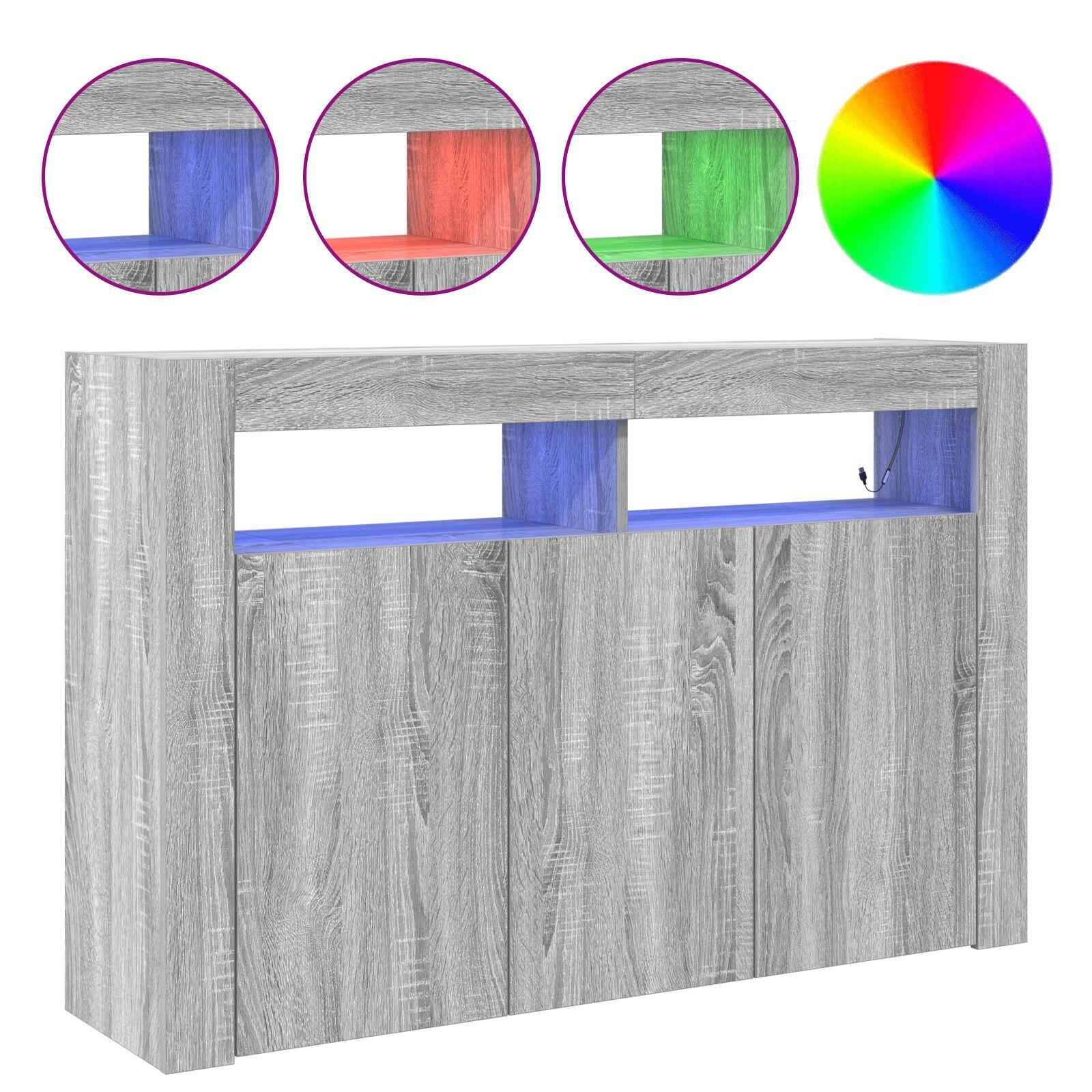 vidaXL Bufet Gri Sonoma 116 x 30 x 75 cm Lemn compozit