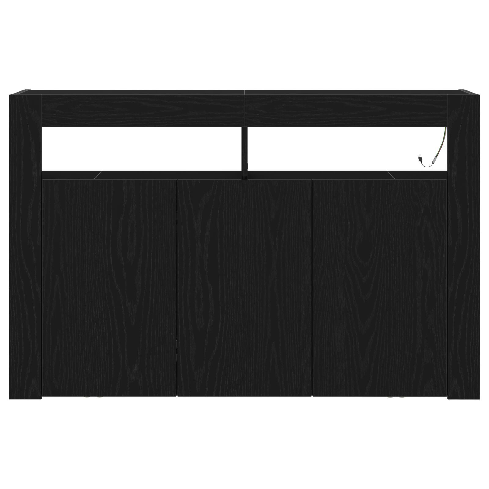 vidaXL Bufet Stejar Negru 116 x 30 x 75 cm Lemn compozit