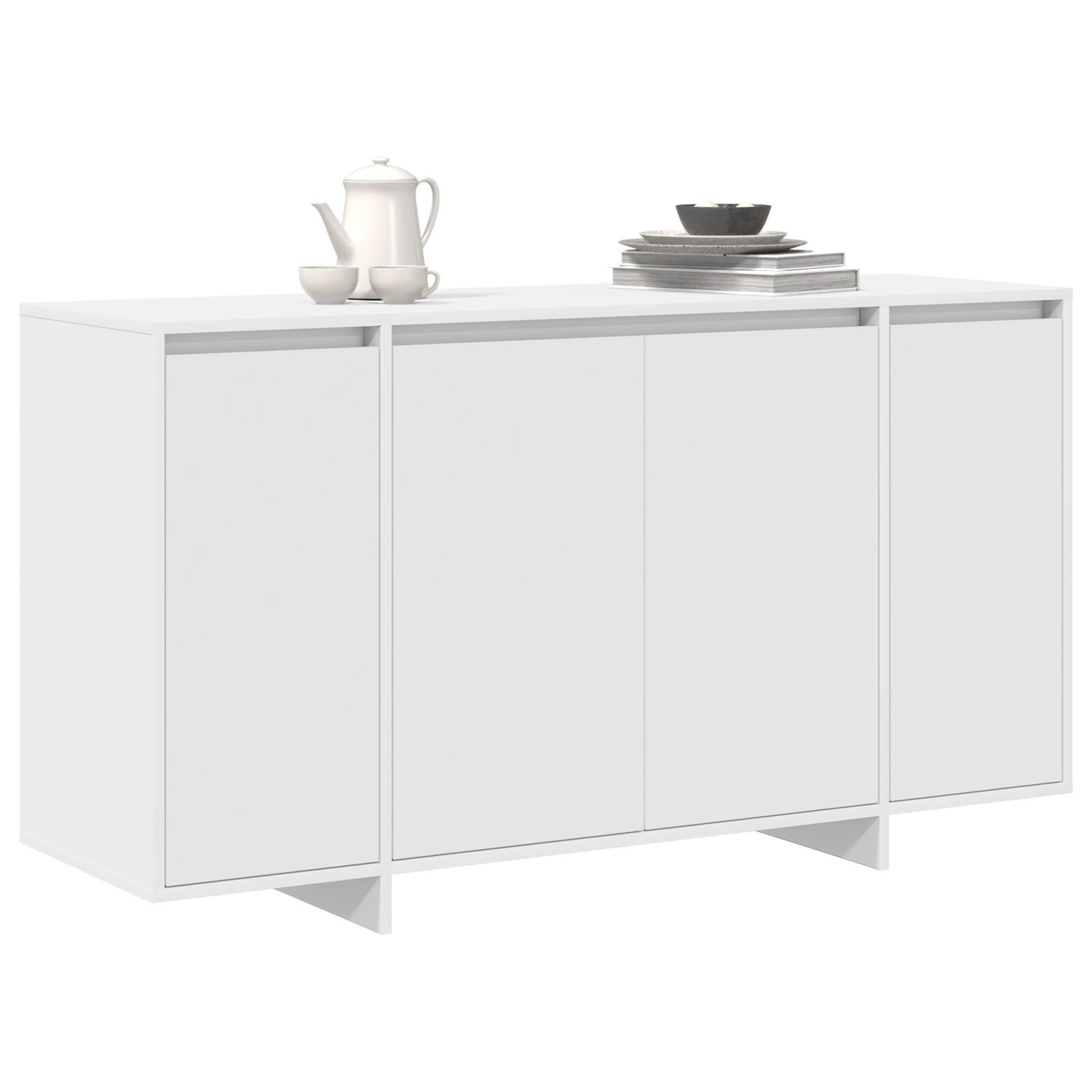 vidaXL Bufet Alb Alb Lemn 135 x 41 x 75 cm Bufet Alb Dreptunghiular vidaXL Bufet Alb Alb Lemn 135 x 41 x 75 cm Bufet Alb Dreptunghiular