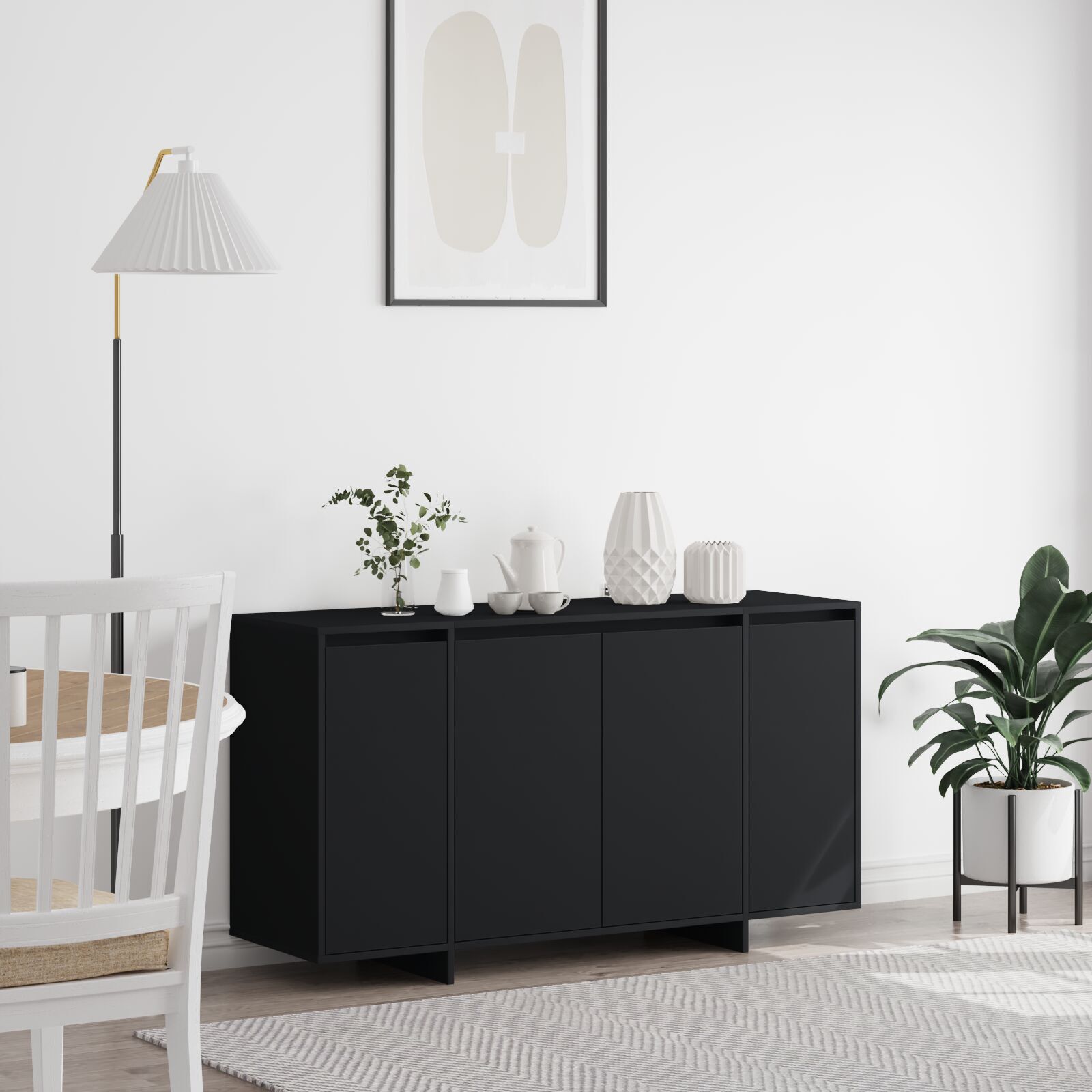 vidaXL Bufet Negru Negru Lemn rezistent 135 x 41 x 75 cm Bufet Negru vidaXL Bufet Negru Negru Lemn rezistent 135 x 41 x 75 cm Bufet Negru