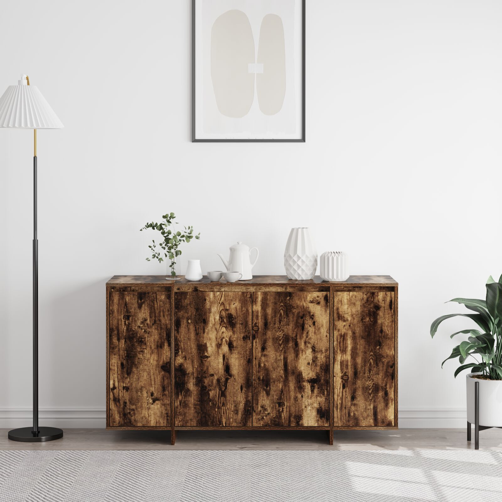 vidaXL Bufet din Stejar Afumat Stejar Afumat Lemn 135 x 41 x 75 cm