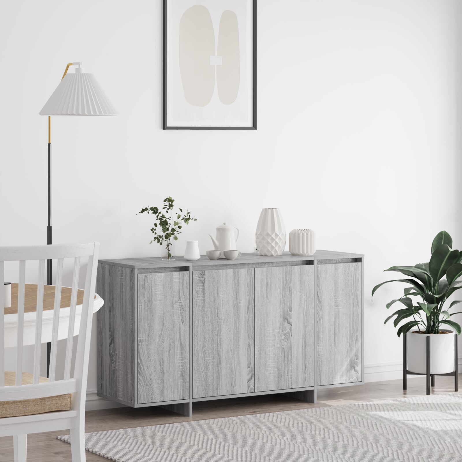 vidaXL Bufet Gri Gri Sonoma Lemn prelucrat 135 x 41 x 75 cm Bufet Gri vidaXL Bufet Gri Gri Sonoma Lemn prelucrat 135 x 41 x 75 cm Bufet Gri
