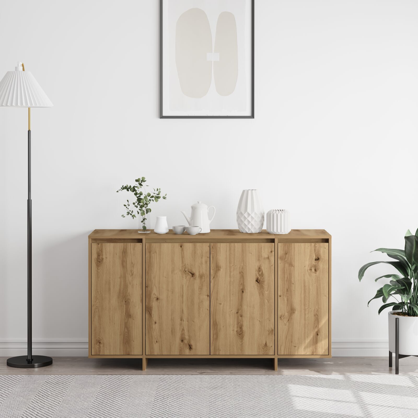 vidaXL Bufet din Stejar Stejar Artisan Lemn Compozit 135 x 41 x 75 cm vidaXL Bufet din Stejar Stejar Artisan Lemn Compozit 135 x 41 x 75 cm