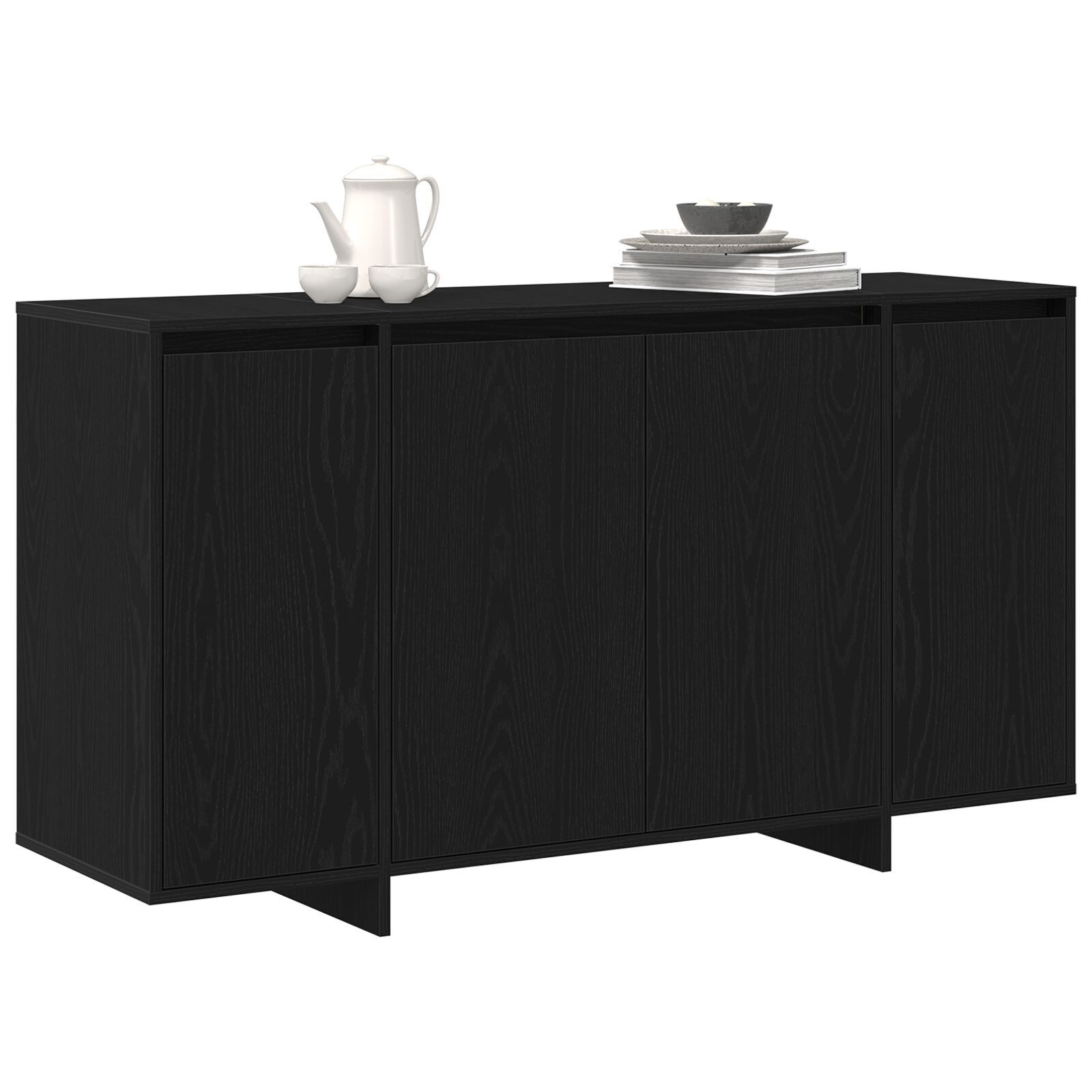 vidaXL Bufet din stejar negru Stejar negru Furnir de lemn 135 x 41 x 75 cm vidaXL Bufet din stejar negru Stejar negru Furnir de lemn 135 x 41 x 75 cm
