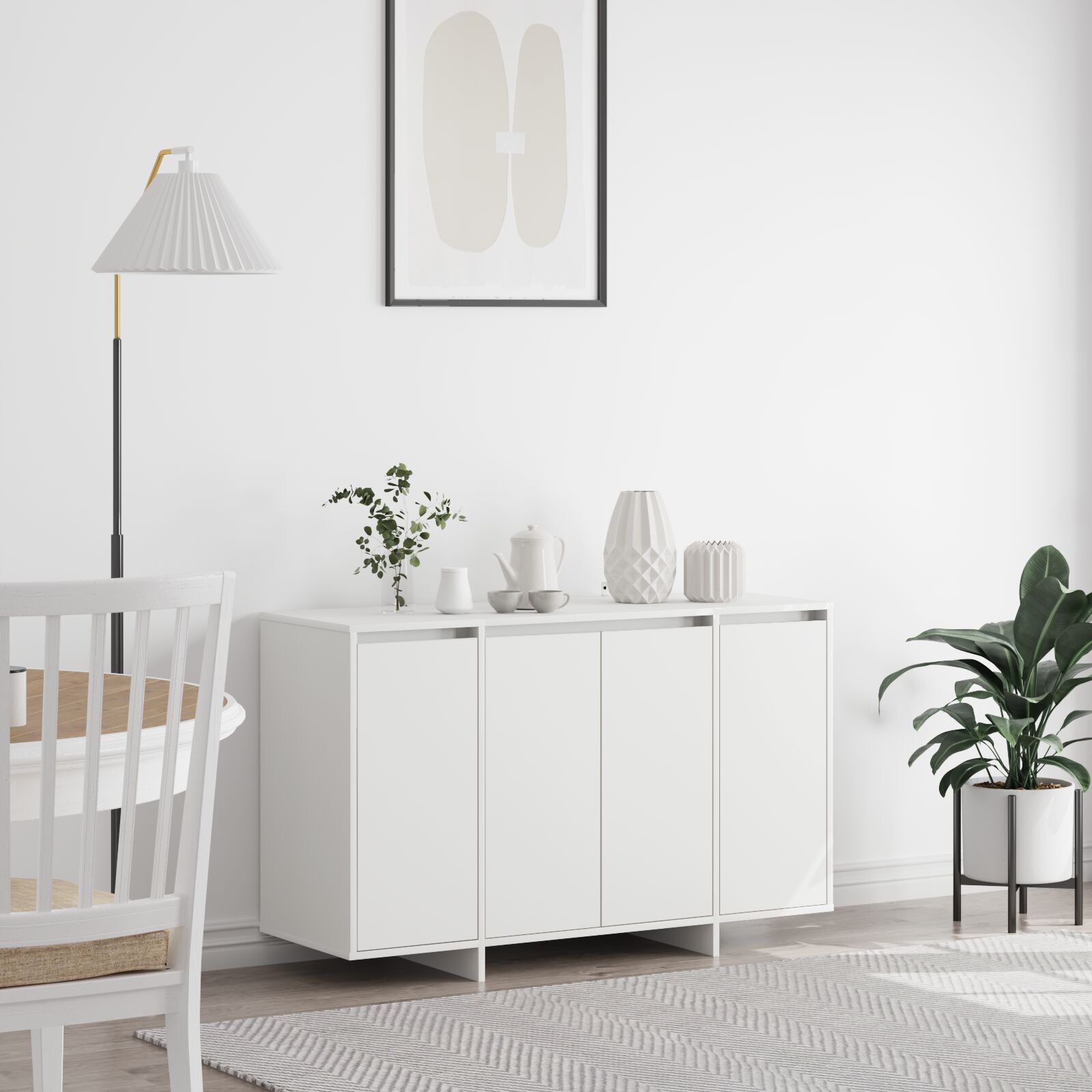 vidaXL Bufet alb Alb Lemn prelucrat 120 x 41 x 75 cm Bufet de stocare vidaXL Bufet alb Alb Lemn prelucrat 120 x 41 x 75 cm Bufet de stocare