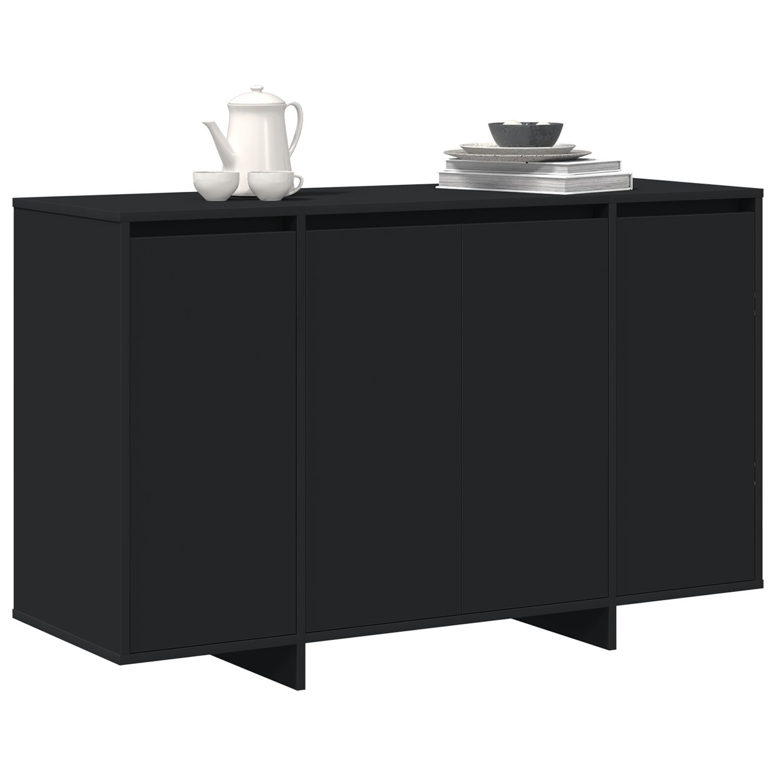 vidaXL Bufet Negru Negru Lemn prelucrat 120 x 41 x 75 cm Bufet Negru vidaXL Bufet Negru Negru Lemn prelucrat 120 x 41 x 75 cm Bufet Negru