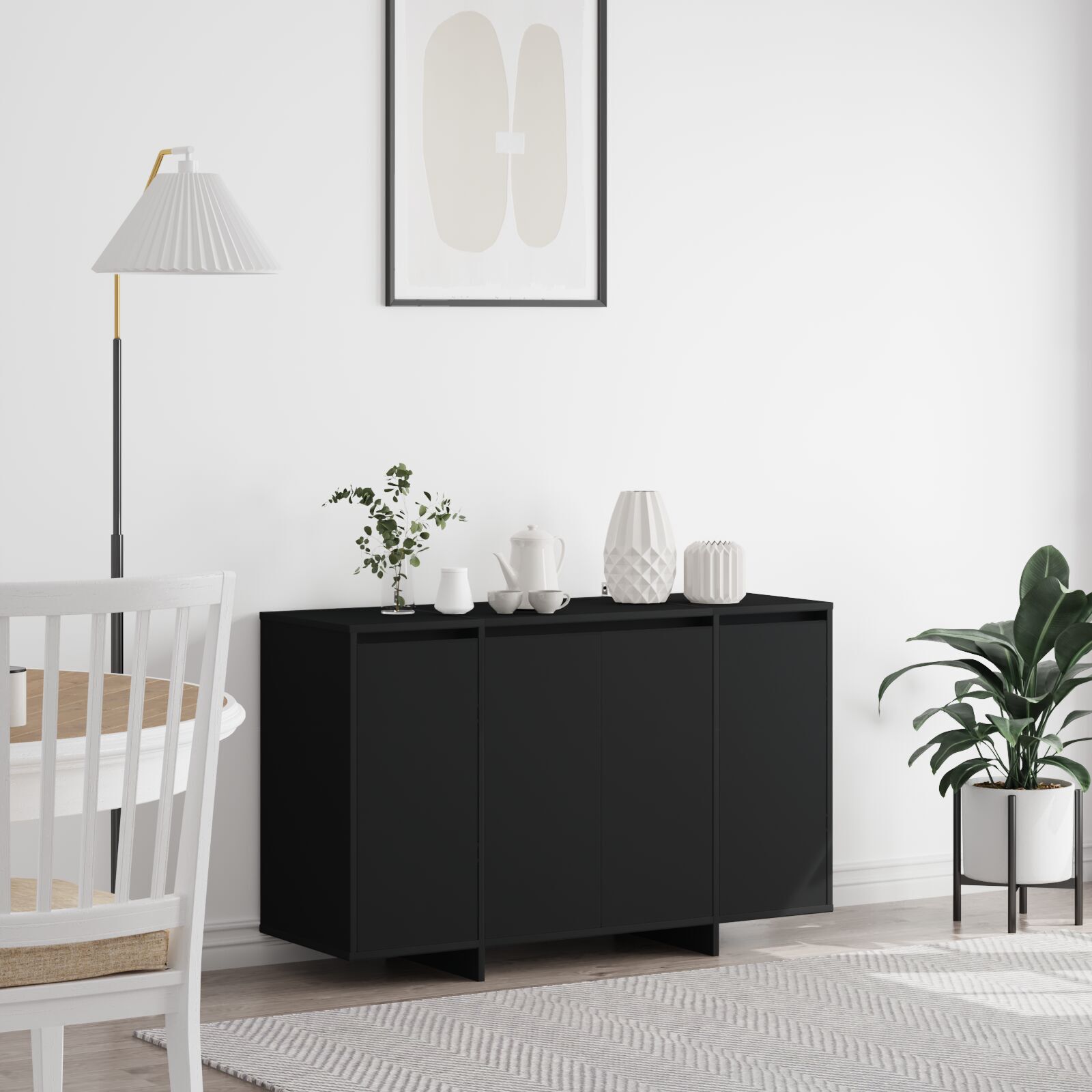 vidaXL Bufet Negru Negru Lemn prelucrat 120 x 41 x 75 cm Bufet Negru vidaXL Bufet Negru Negru Lemn prelucrat 120 x 41 x 75 cm Bufet Negru