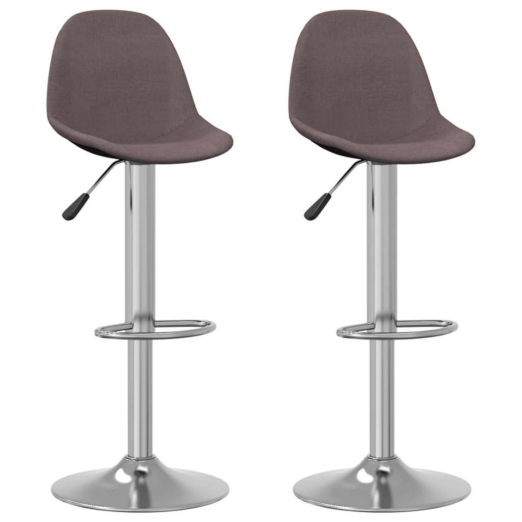 vidaXL Scaune de bar, 2 buc., gri taupe, material textil