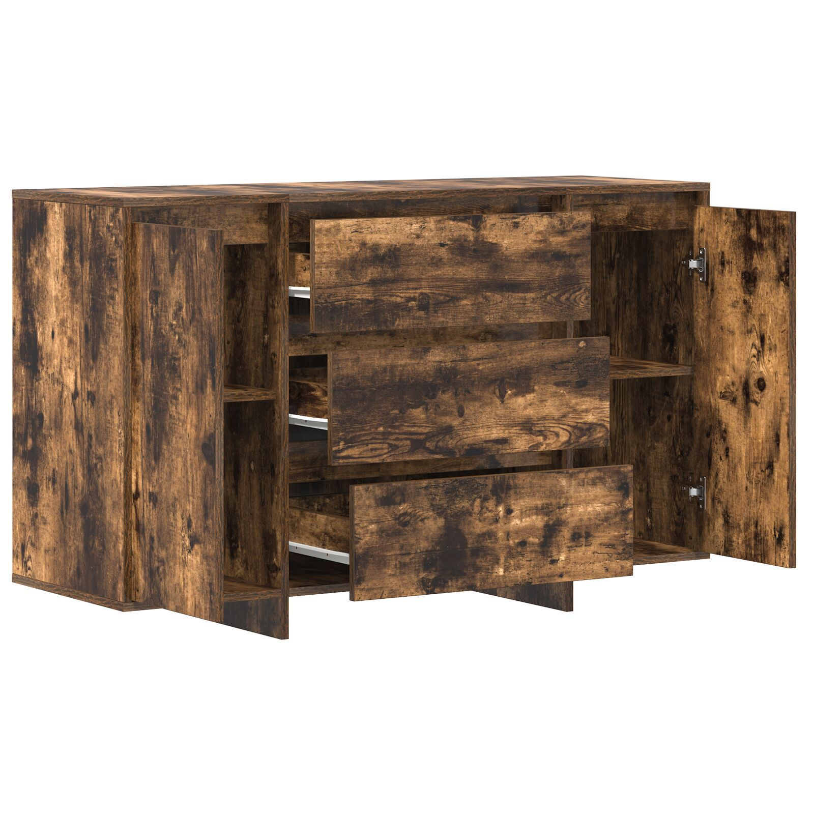 vidaXL Bufet Stejar Afumat 120x41x75 cm Lemn îmbunătățit