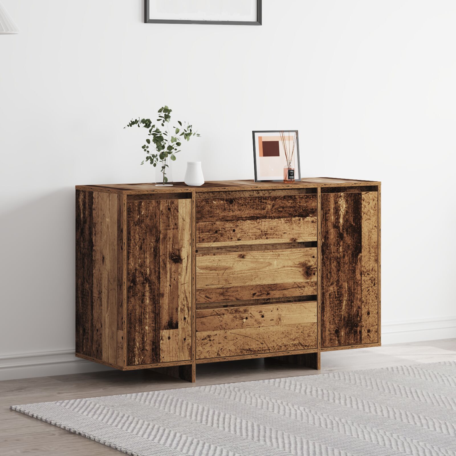 vidaXL Bufet cu sertar Lemn vechi 120 x 41 x 75 cm Lemn compozit