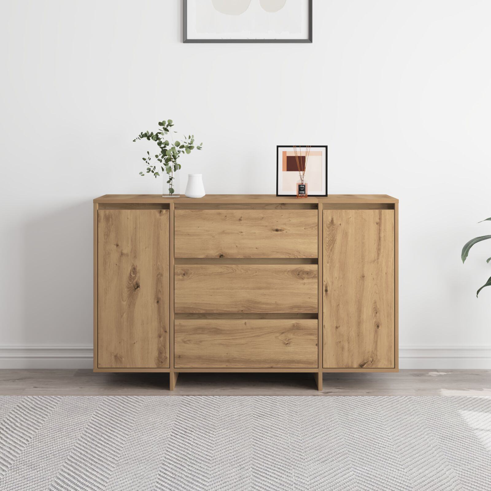 vidaXL Bufet Artisan Stejar 120x41x75 cm Lemn prelucrat vidaXL Bufet Artisan Stejar 120x41x75 cm Lemn prelucrat