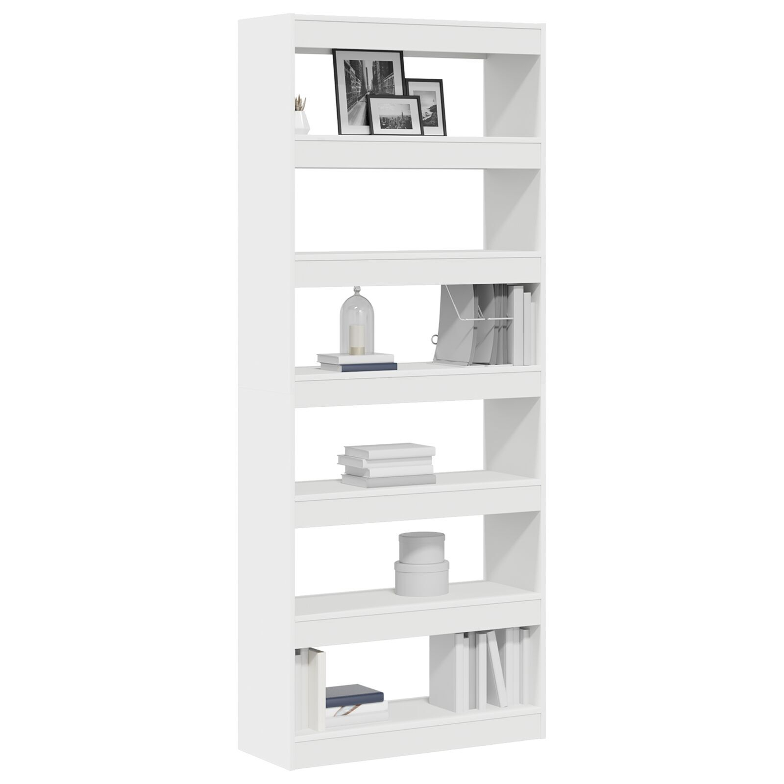vidaXL Bibliotecă cu raft Alb 80 x 30 x 198 cm Lemn compozit