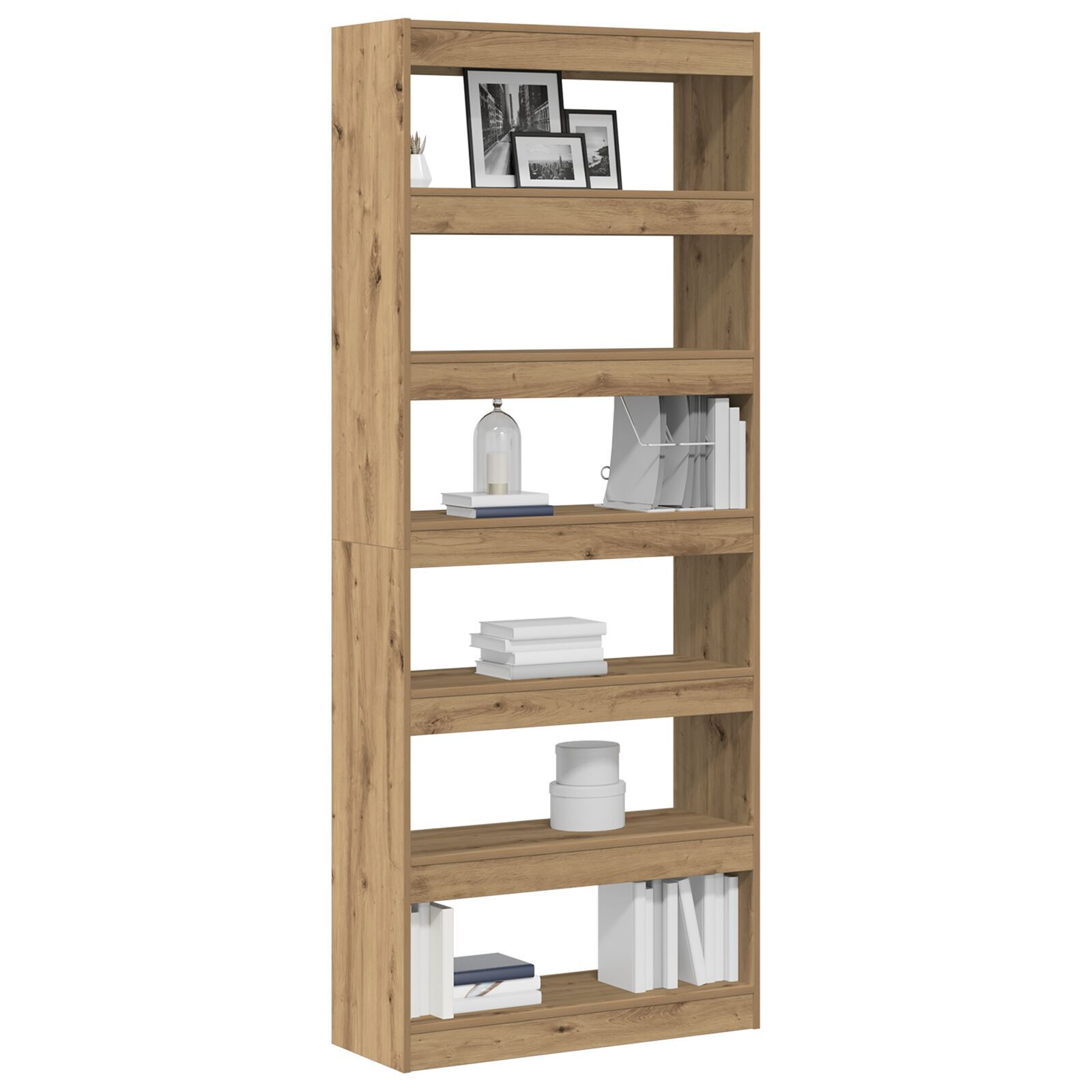 vidaXL Bibliotecă stejar artizanal 80 x 30 x 198 cm Lemn compozit vidaXL Bibliotecă stejar artizanal 80 x 30 x 198 cm Lemn compozit