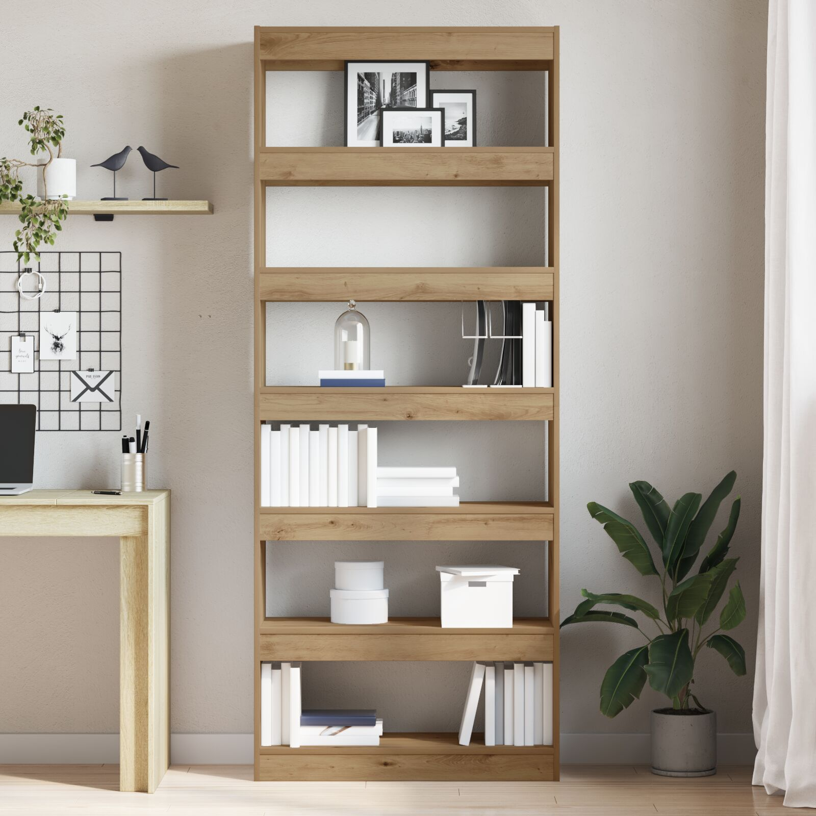 vidaXL Bibliotecă stejar artizanal 80 x 30 x 198 cm Lemn compozit vidaXL Bibliotecă stejar artizanal 80 x 30 x 198 cm Lemn compozit