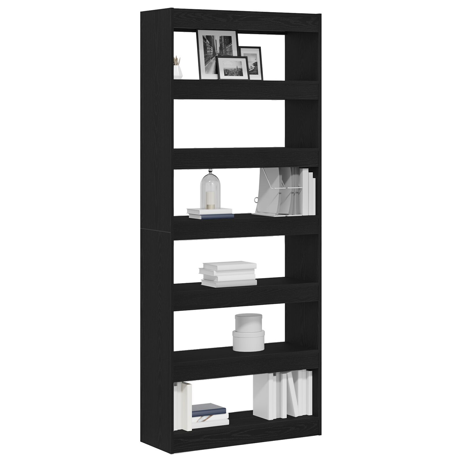 vidaXL Bibliotecă cu raft Stejar negru 80 x 30 x 198 cm Lemn compozit