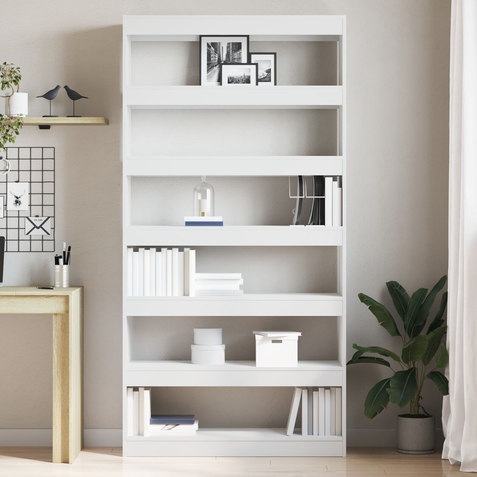 vidaXL Bibliotecă Albă Alb Lemn prelucrat 100 x 30 x 198 cm Rafturi vidaXL Bibliotecă Albă Alb Lemn prelucrat 100 x 30 x 198 cm Rafturi