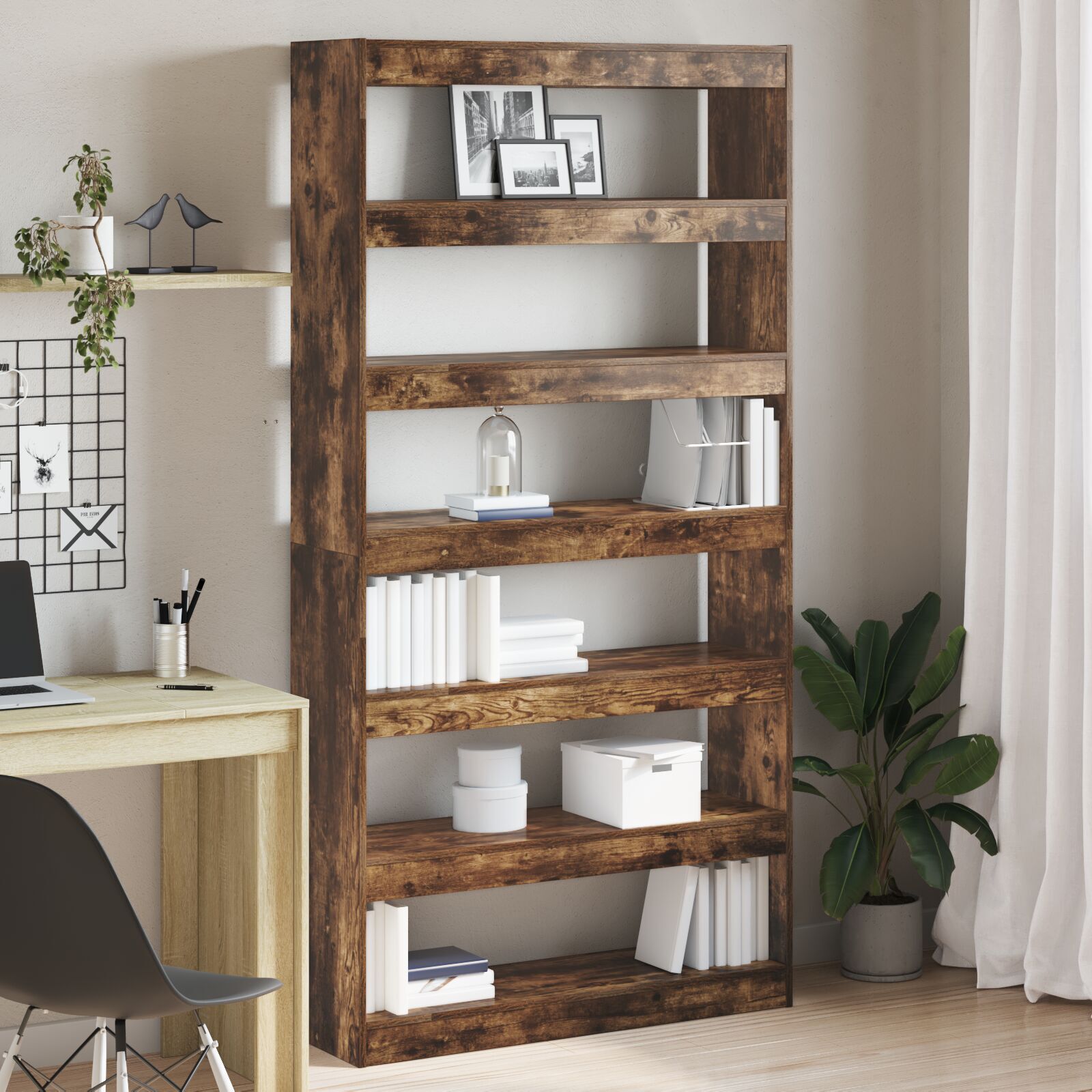 vidaXL Raft de cărți maro Maro Lemn îmbunătățit 100 x 30 x 198 cm vidaXL Raft de cărți maro Maro Lemn îmbunătățit 100 x 30 x 198 cm