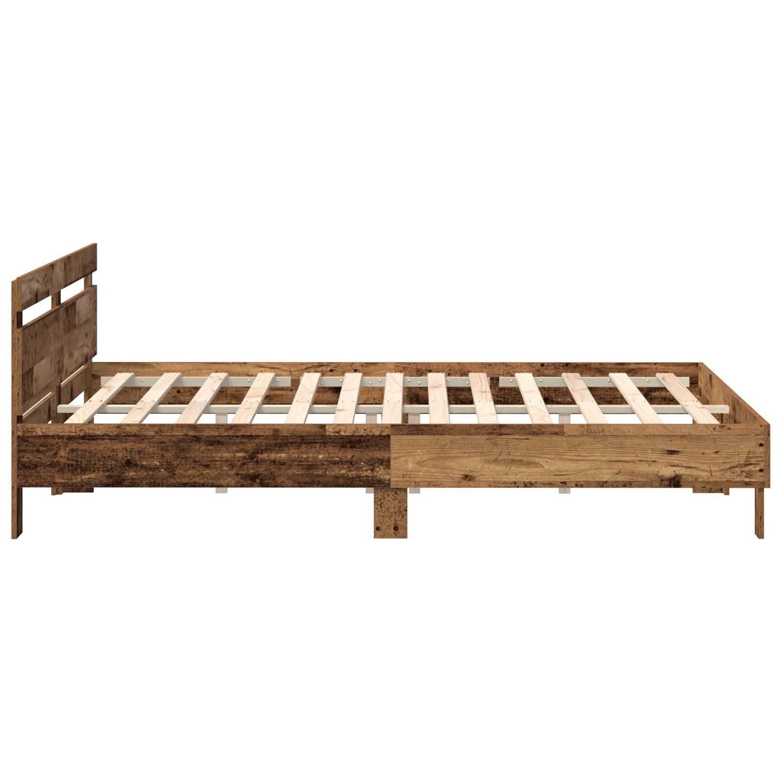 vidaXL Cadru de pat cu headboard Lemn vechi 200 x 200 cm Lemn compozit