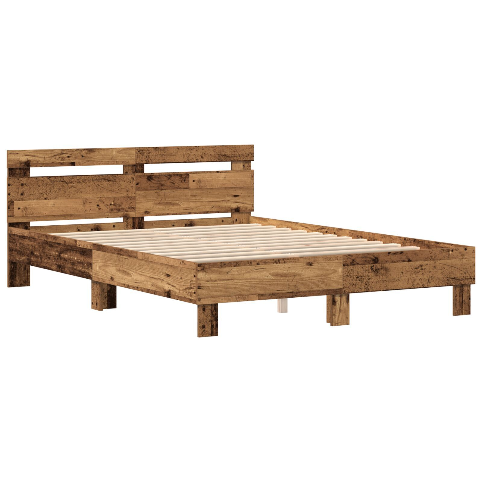 vidaXL Cadru de pat cu headboard Lemn vechi 140 x 190 cm Lemn compozit vidaXL Cadru de pat cu headboard Lemn vechi 140 x 190 cm Lemn compozit