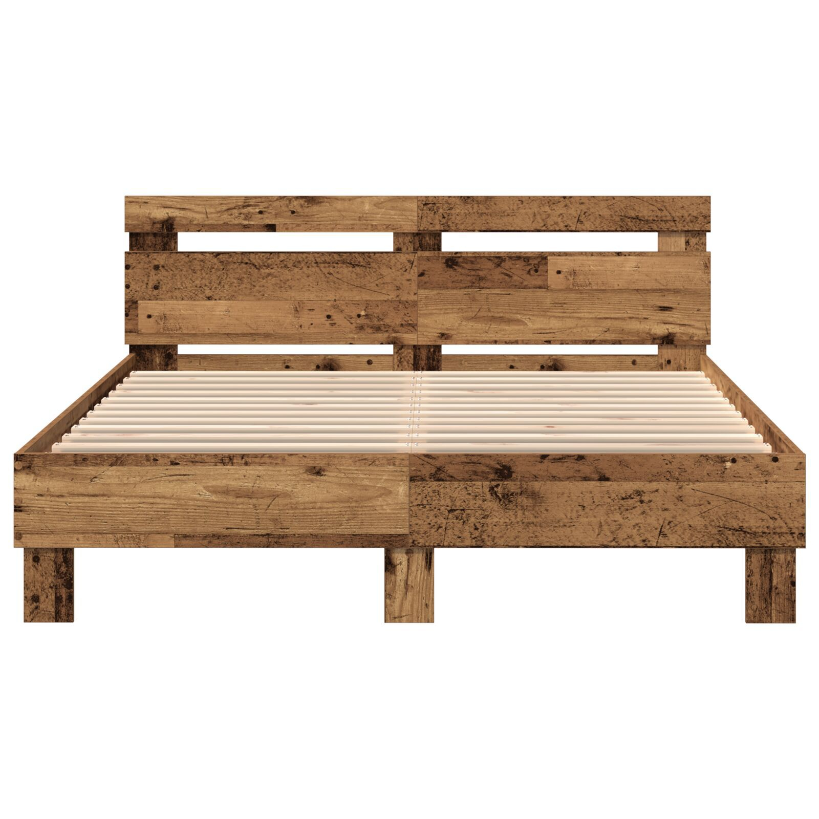vidaXL Cadru de pat cu headboard Lemn vechi 140 x 190 cm Lemn compozit vidaXL Cadru de pat cu headboard Lemn vechi 140 x 190 cm Lemn compozit