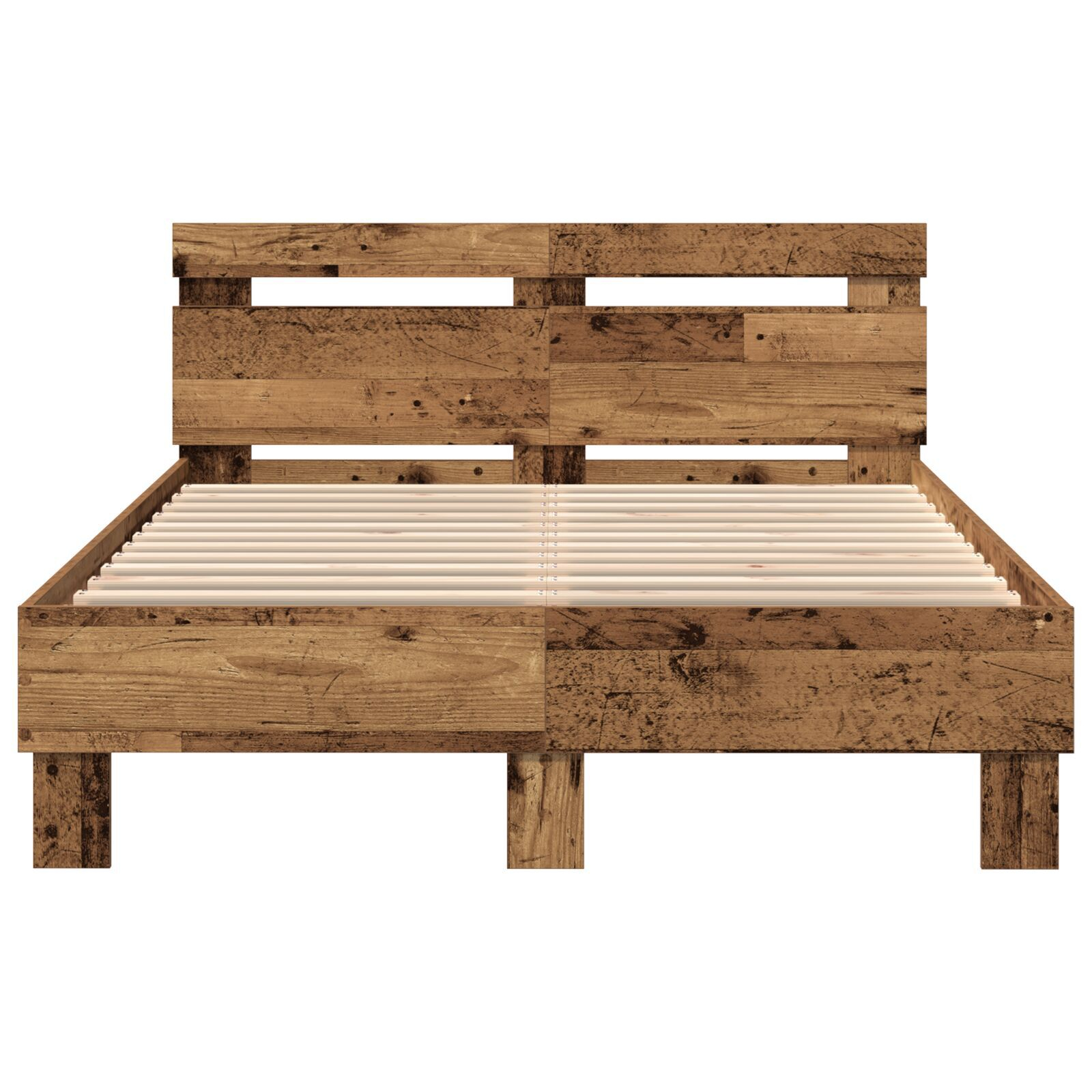 vidaXL Cadru de pat cu headboard Lemn vechi 120 x 190 cm Lemn compozit vidaXL Cadru de pat cu headboard Lemn vechi 120 x 190 cm Lemn compozit