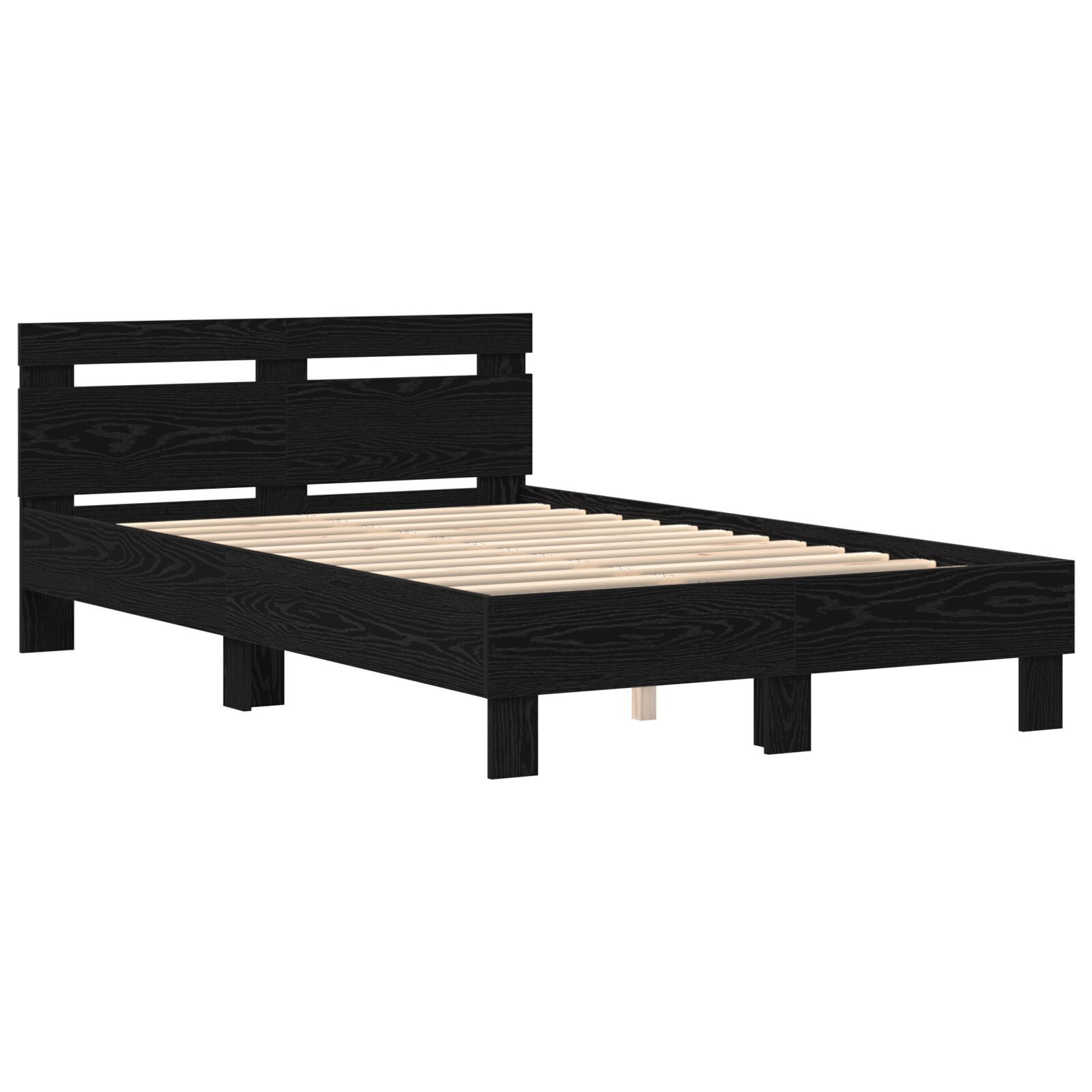 vidaXL Cadru de pat Stejar negru 120 x 190 cm Lemn compozit