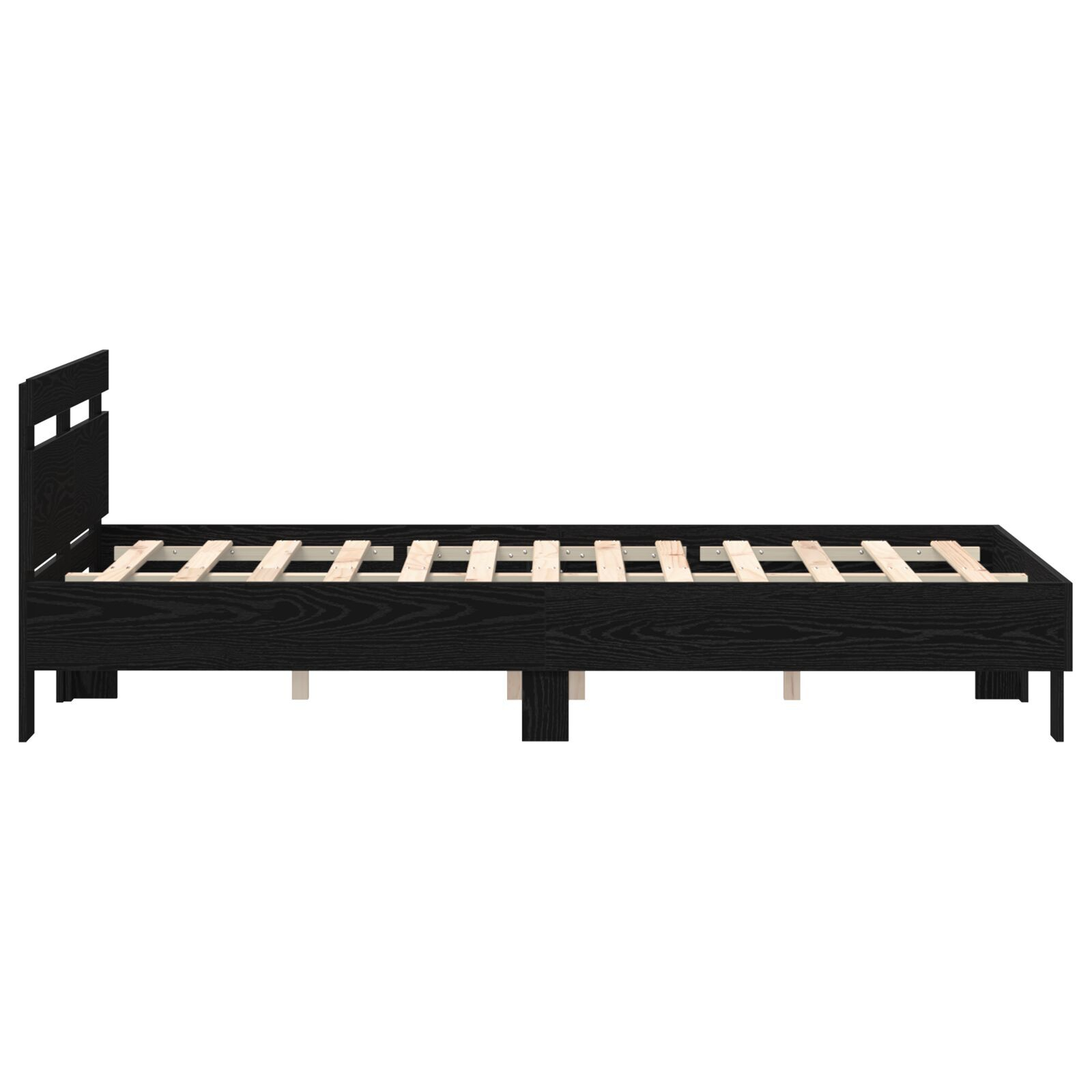 vidaXL Cadru de pat Stejar negru 120 x 190 cm Lemn compozit