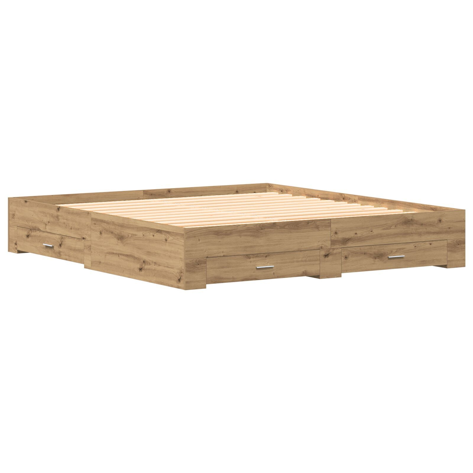 vidaXL Cadru de pat cu sertare cu sertar stejar artizanal 180 x 200 cm