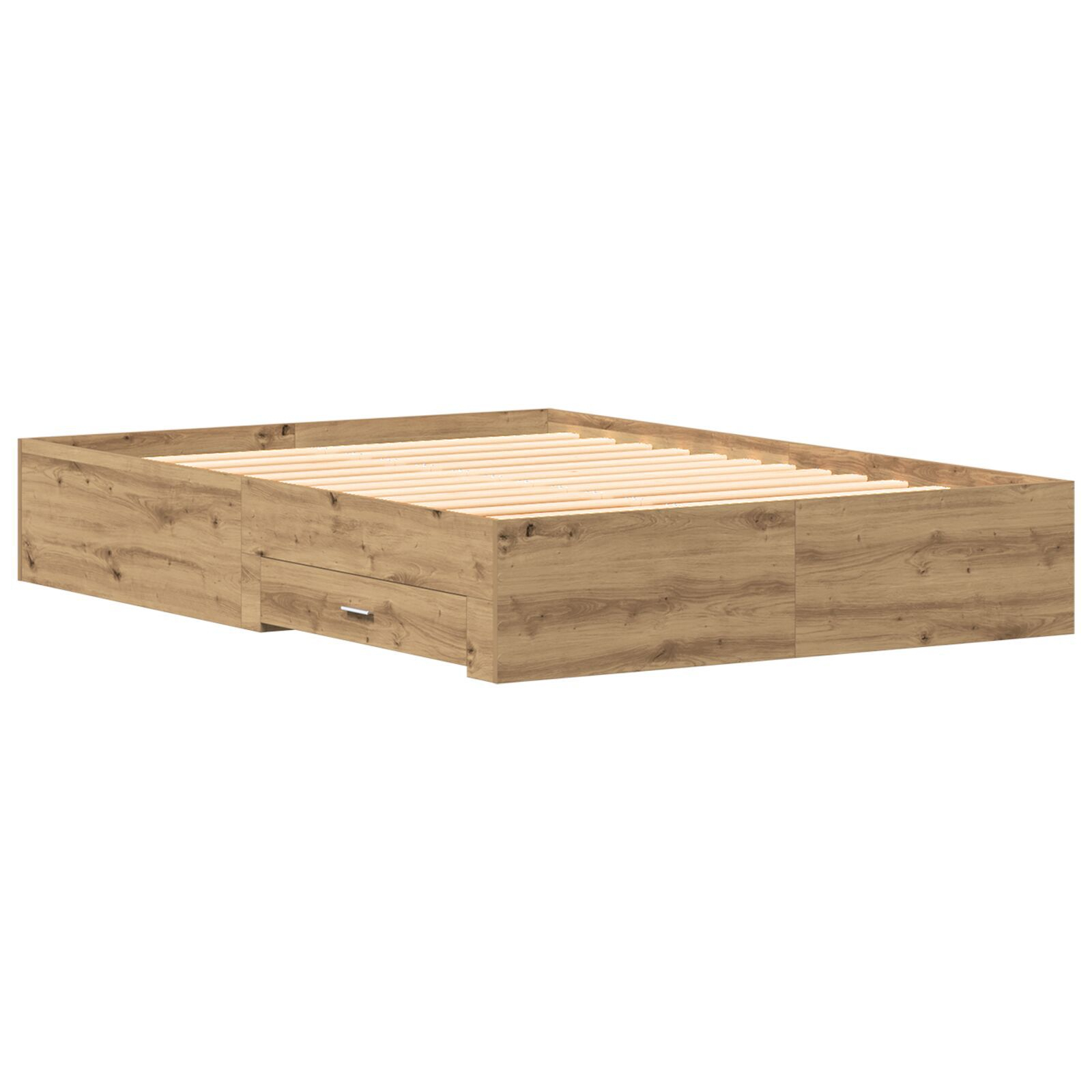 vidaXL Cadru de pat cu sertare cu sertar stejar artizanal 160 x 200 cm