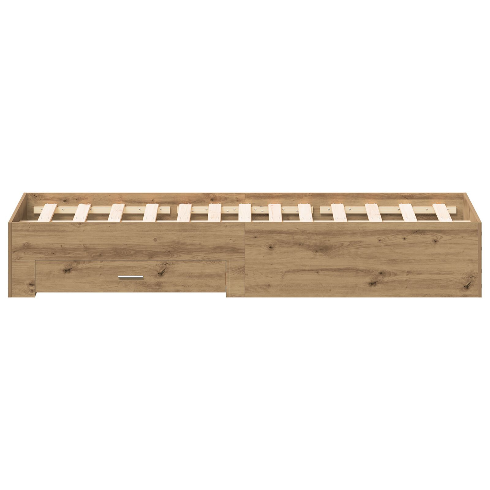 vidaXL Cadru de pat cu sertare cu sertar stejar artizanal 140 x 200 cm