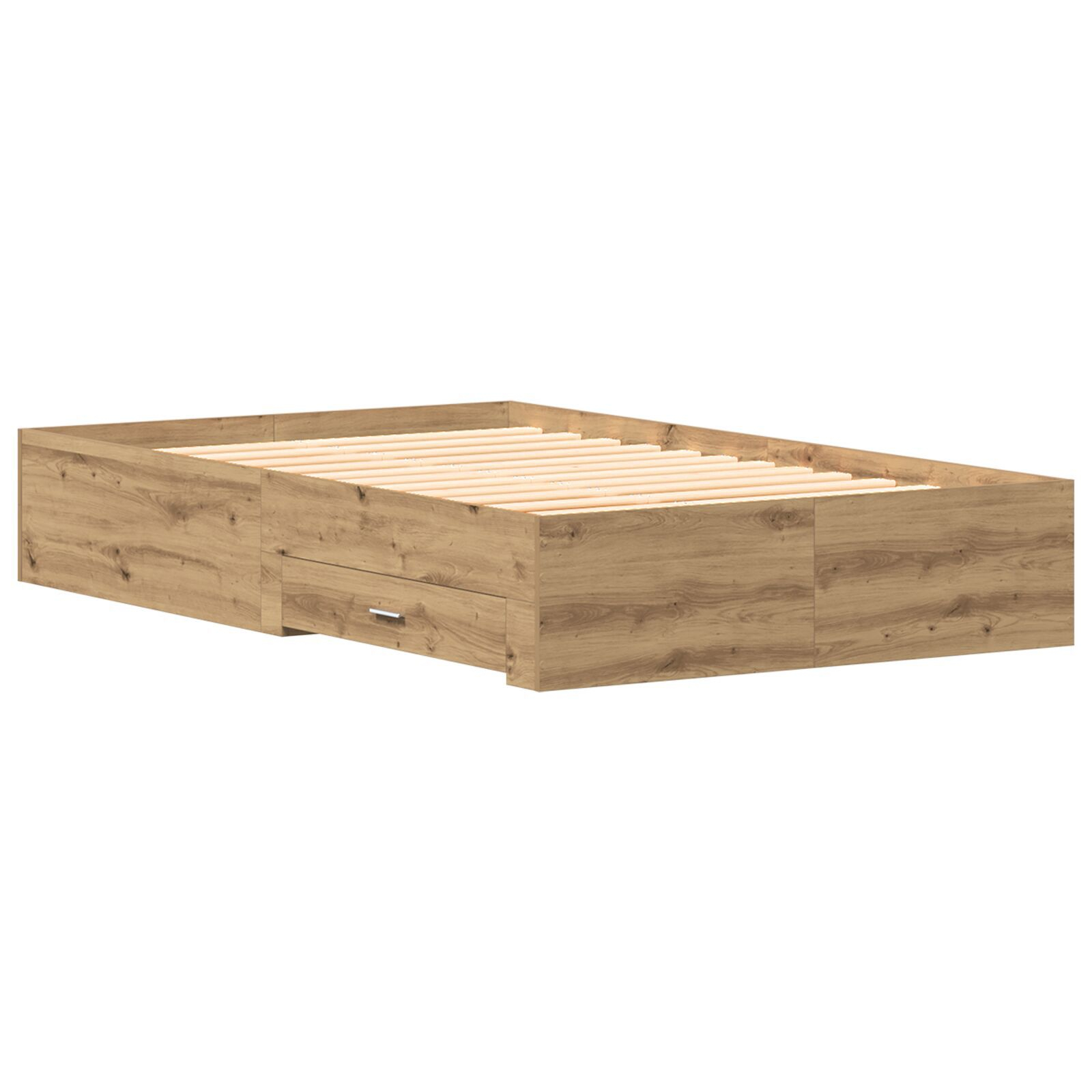 vidaXL Cadru de pat cu sertare cu sertar stejar artizanal 120 x 200 cm