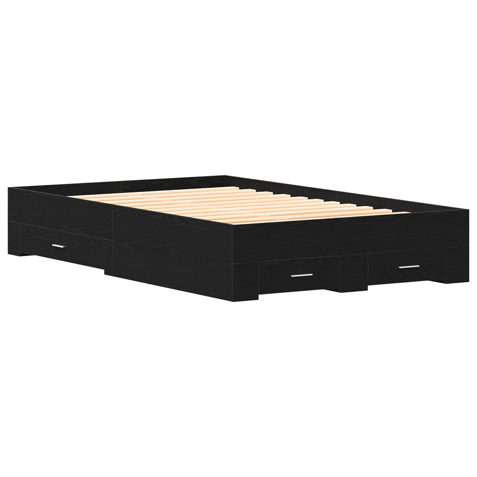 vidaXL Cadru de pat cu sertare Stejar negru 120 x 200 cm Lemn compozit