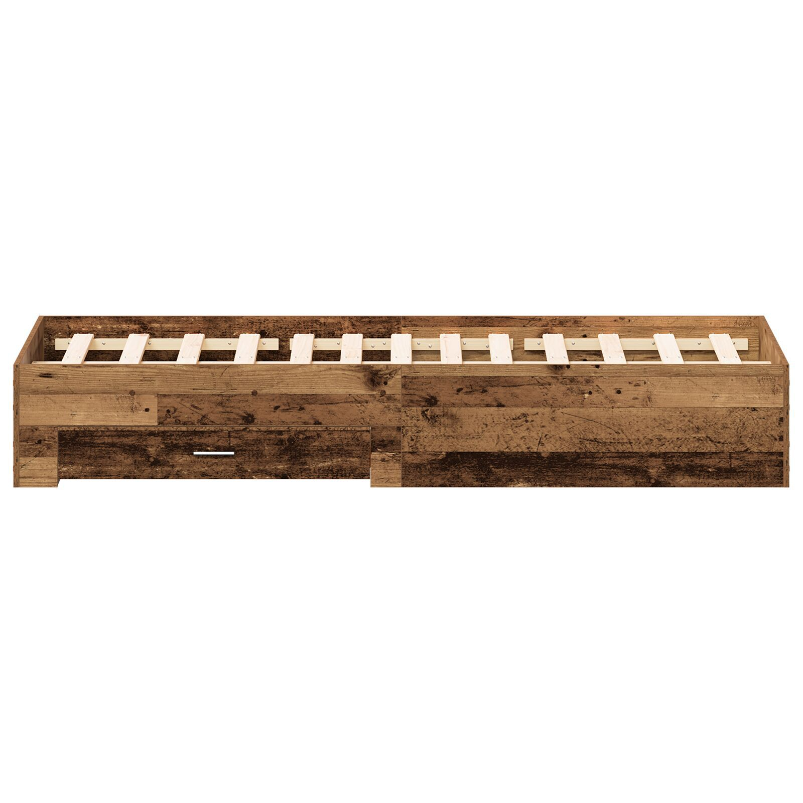 vidaXL Cadru de pat cu sertare Lemn vechi 140 x 190 cm Lemn compozit