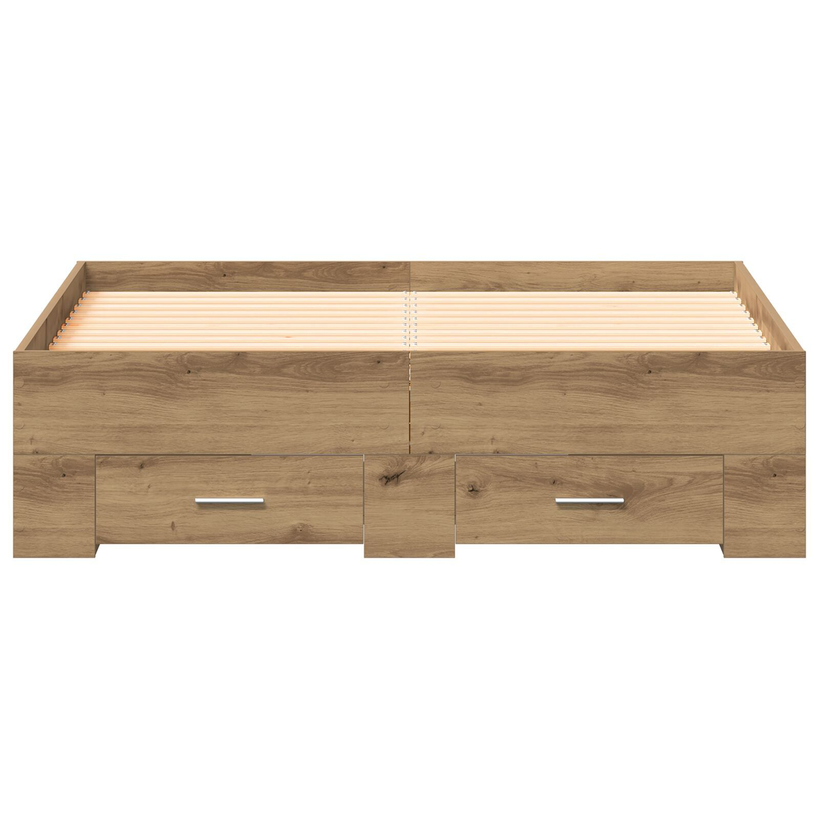 vidaXL Cadru de pat cu sertare cu sertar stejar artizanal 120 x 190 cm